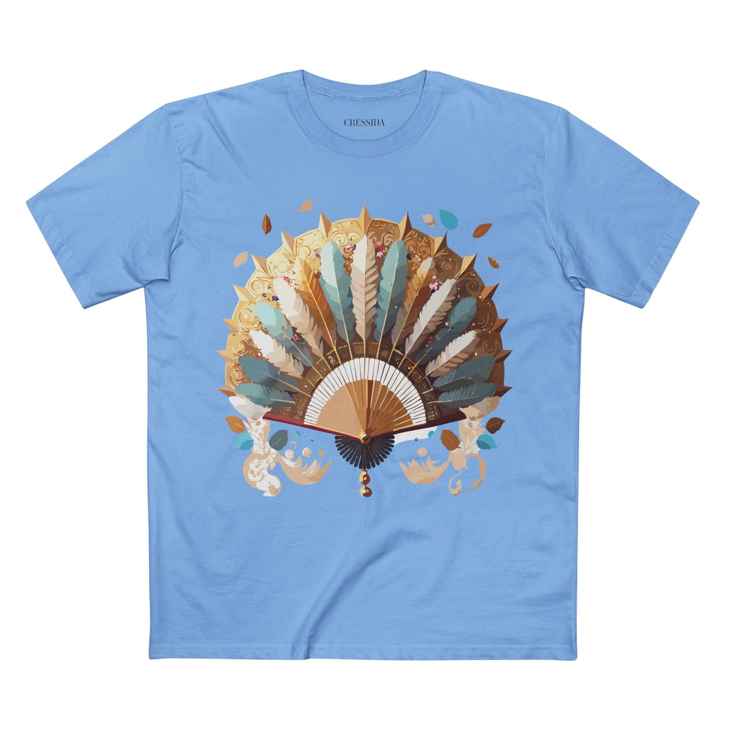 Antique Fan Graphic Design T-Shirt Unisex 100 Cotton Floral Carnival Artwork Tee 7