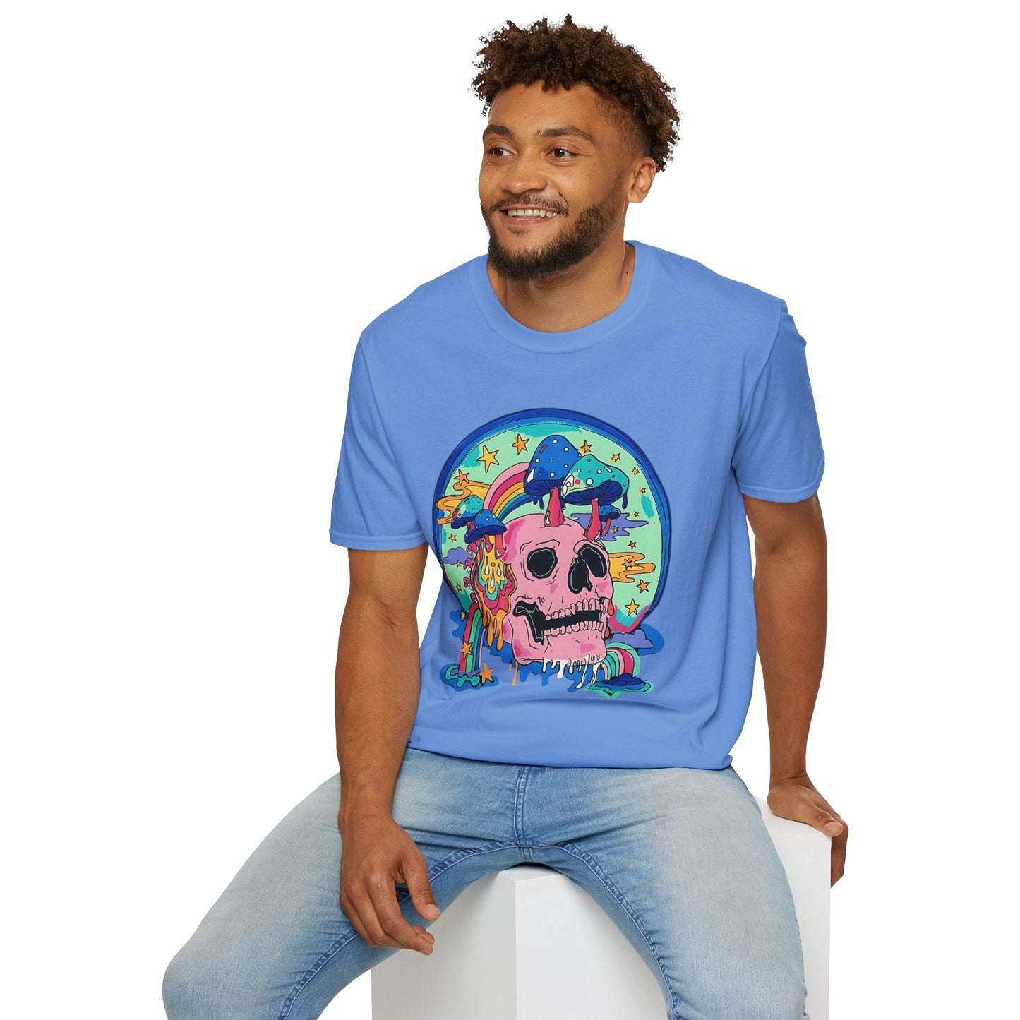 Skull Graphic Tee Unisex Gildan Softstyle 64000 100 Cotton Short Sleeve Shirt Art Design