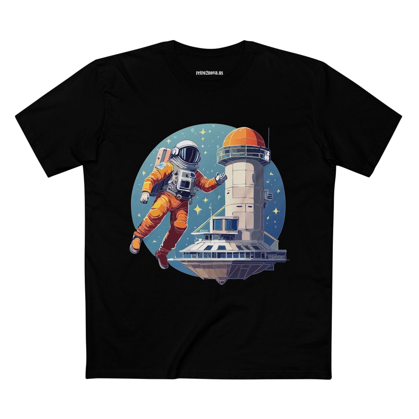 Cosmos Astronaut Shirt Unisex Premium Cotton Tee With Original Art Design Retro2Nova CS11