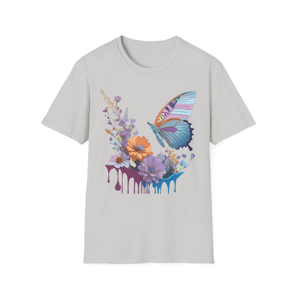 Butterfly Floral Graphic Design Unisex 100 Cotton Gildan T-Shirt