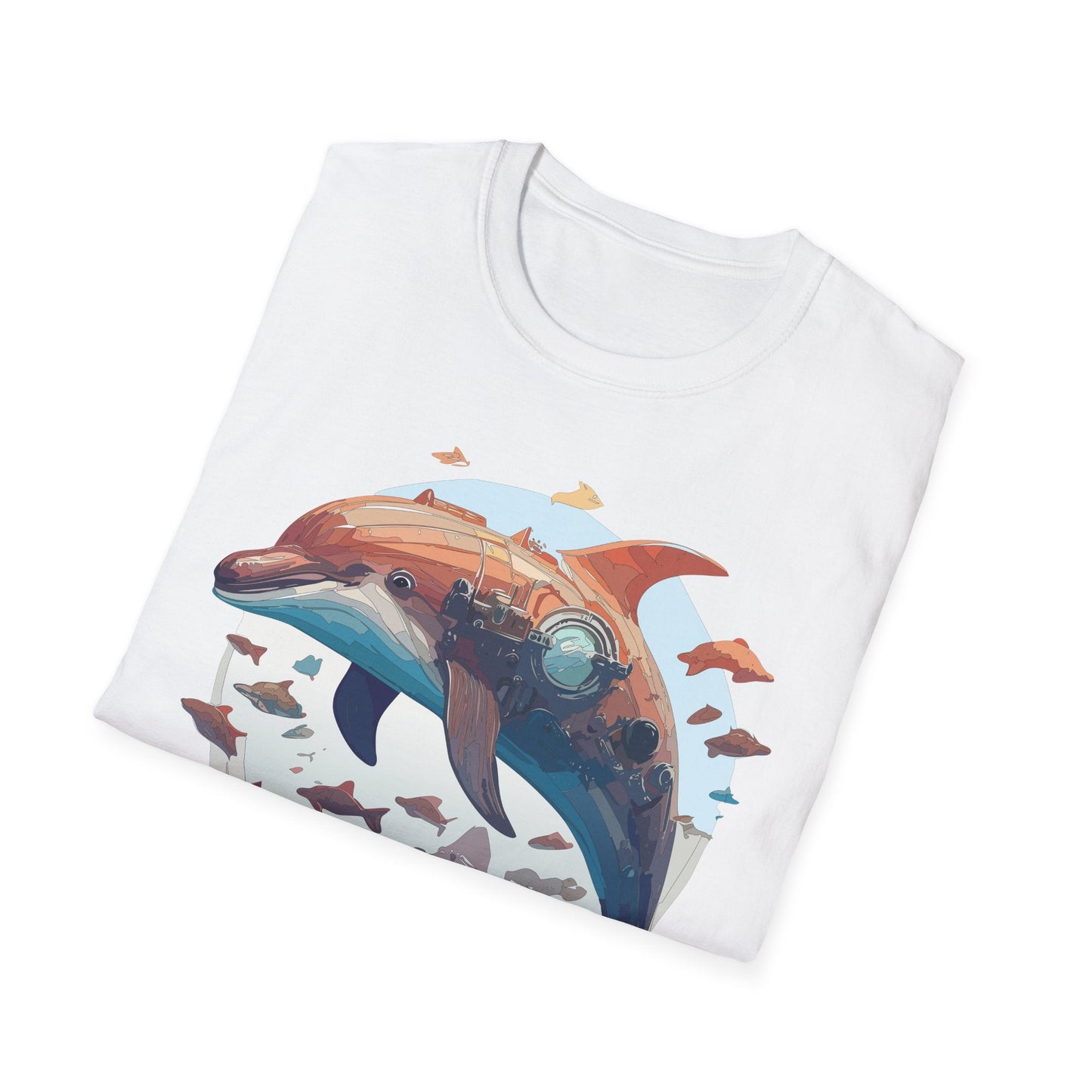 Unisex Dolphin Shirt Softstyle Tee Gildan 64000 Ring Spun Cotton Animal Graphic Design