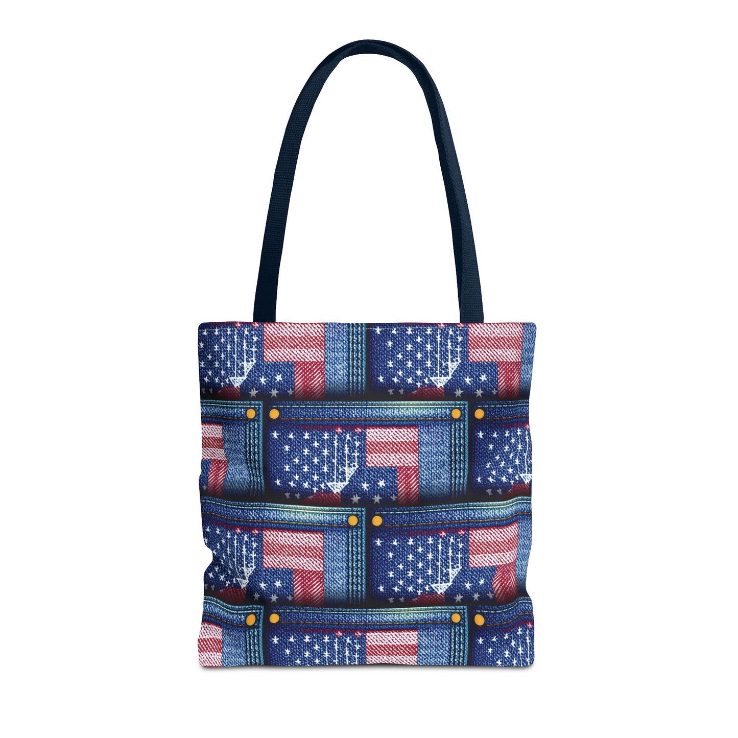 4th of July Graphic Denim Fabric Imitation Print Unisex Canvas Bag Poly Spun 3 Sizes Tote Bag 200-15
