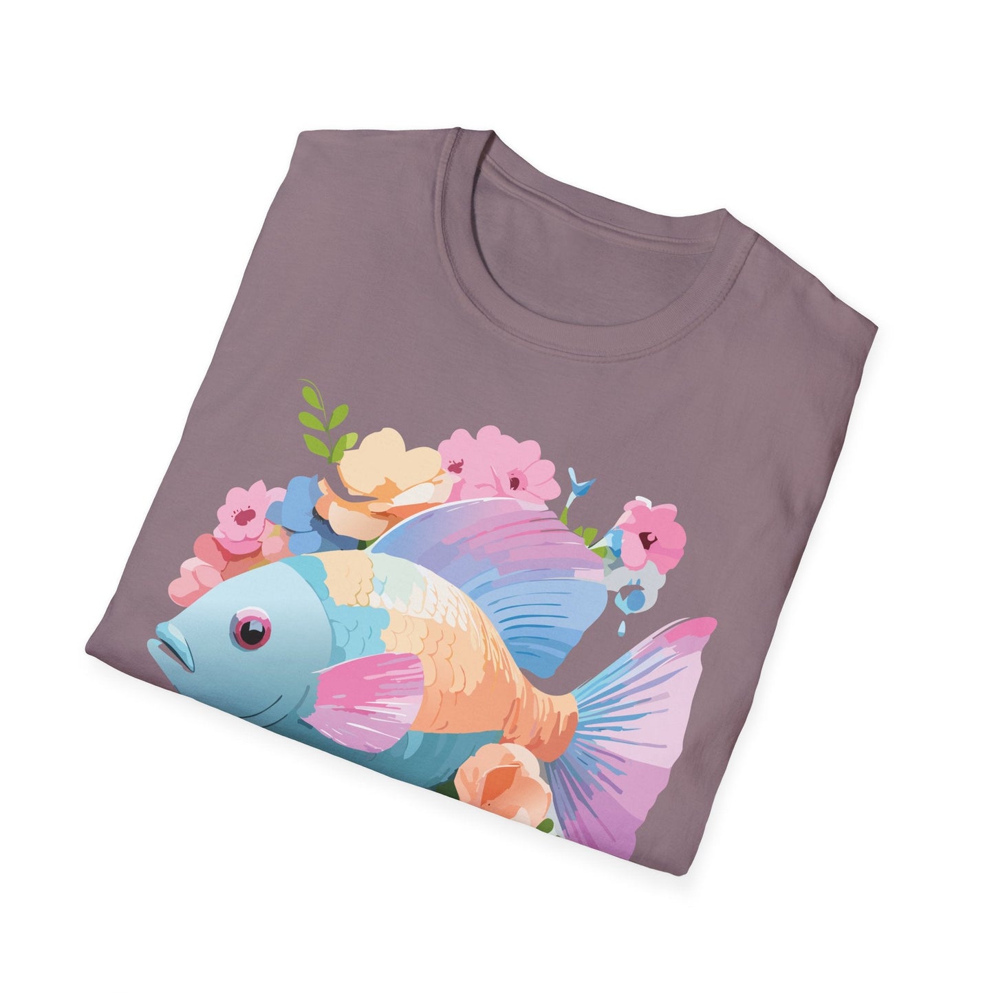 Fish Art Design Graphic Tee Unisex Short Sleeve T Shirt With Fish Artwork Premium Cotton