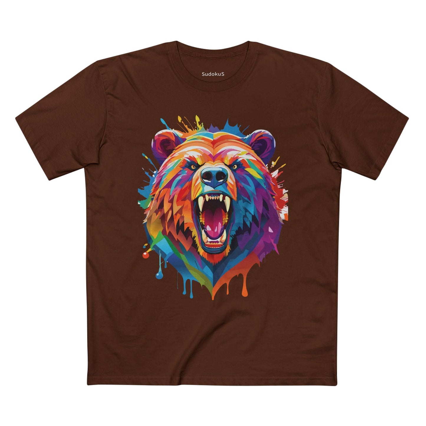 Bear Graphic Unisex 100 Cotton Staple Tee with Animal Design Artwork 13