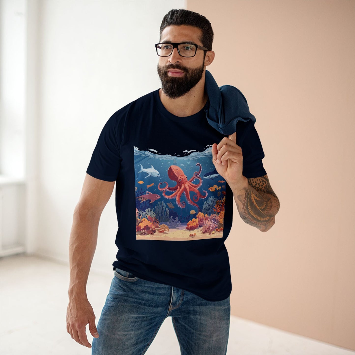 Ocean Shirt Ocean Pacific OP 18 Unisex Premium Cotton Art Tee With Original Art Design Retro2Nova