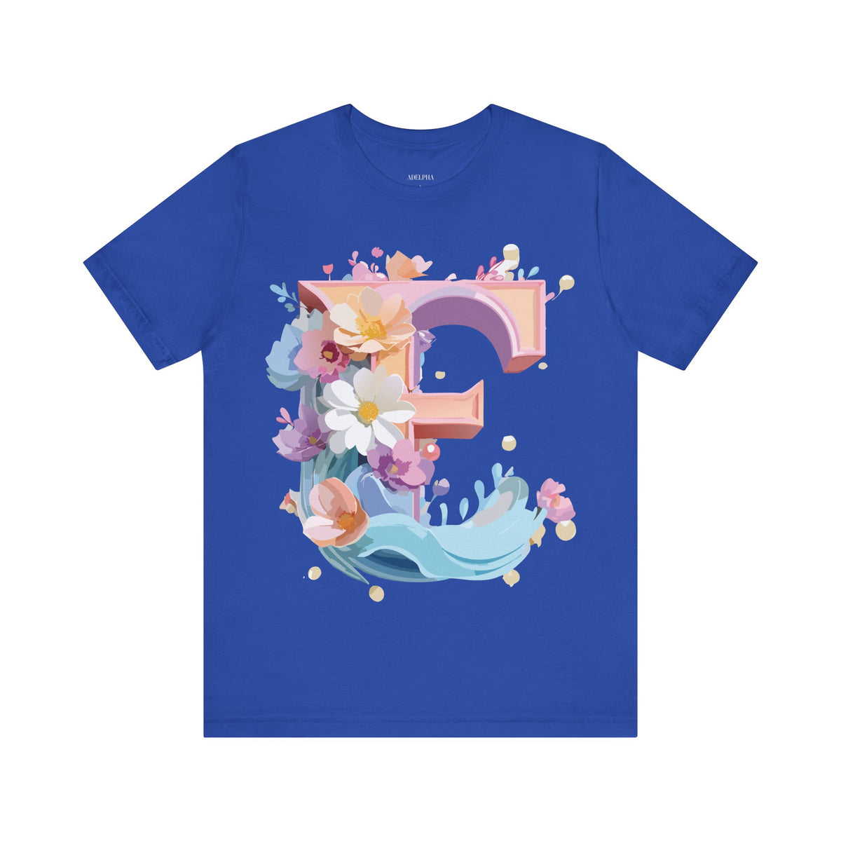 Letter E Graphic Unisex Cotton Bella+Canvas Tee with Art Letter Design