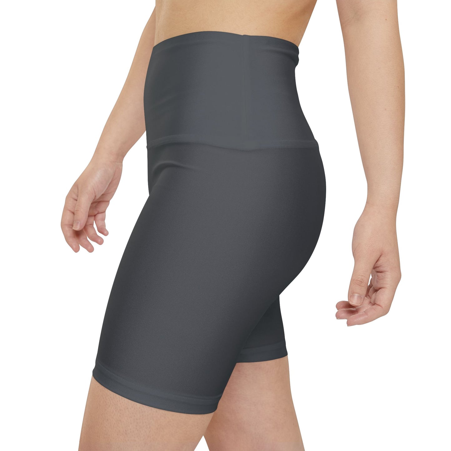 Charcoal Women's Workout Shorts — High-Waist Athletic Biker Shorts