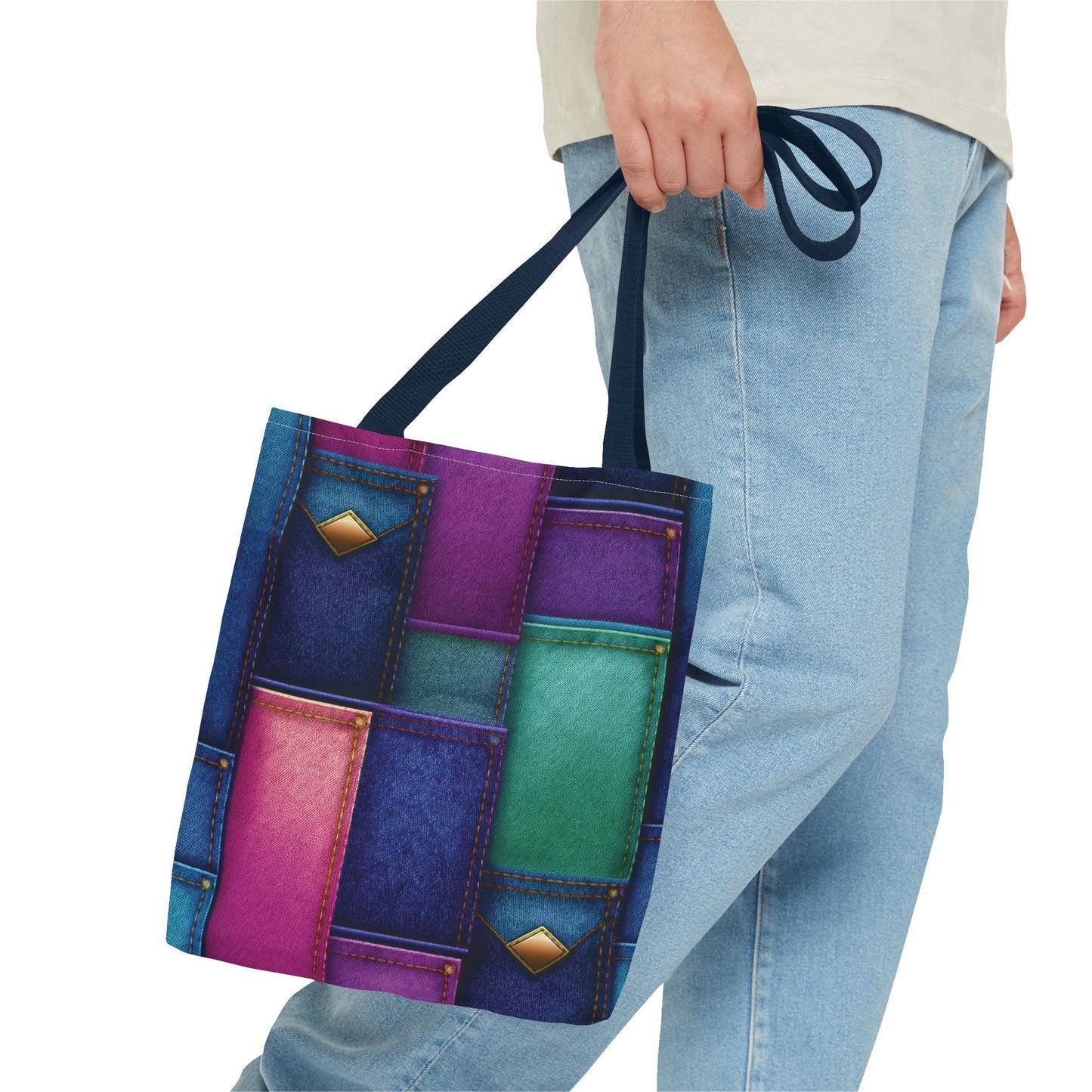 Denim Canvas Bag, Tote Bag Denim Printify