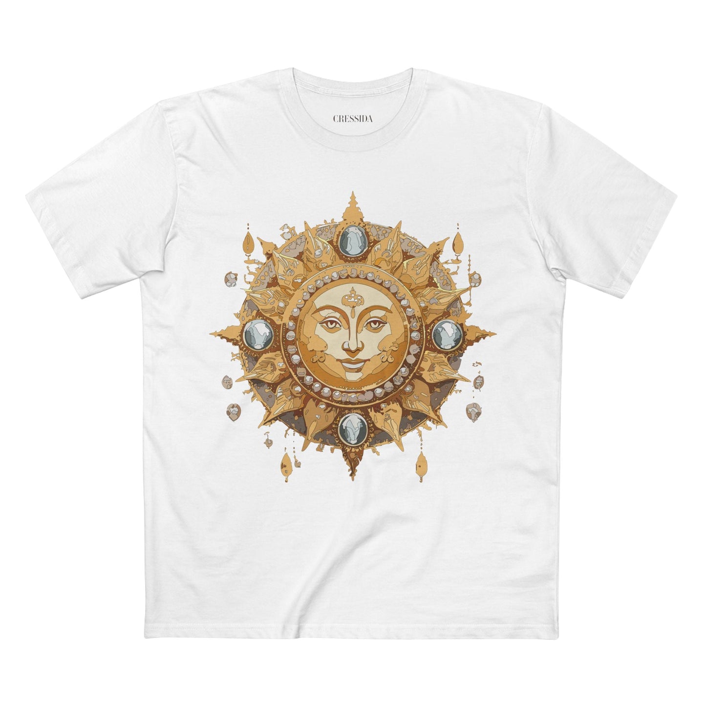 Gold Sun Graphic Unisex 100 Cotton T-Shirt with Golden Art Design 8