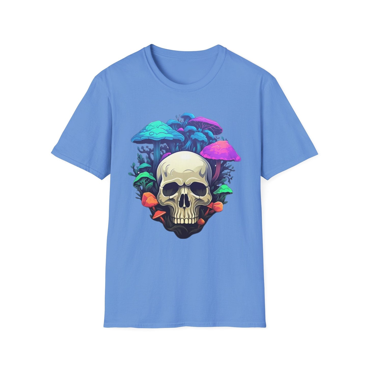 Unisex Skull Tee Shirt Short Sleeve Skeleton Design Gildan Softstyle Cotton Tee Shirt