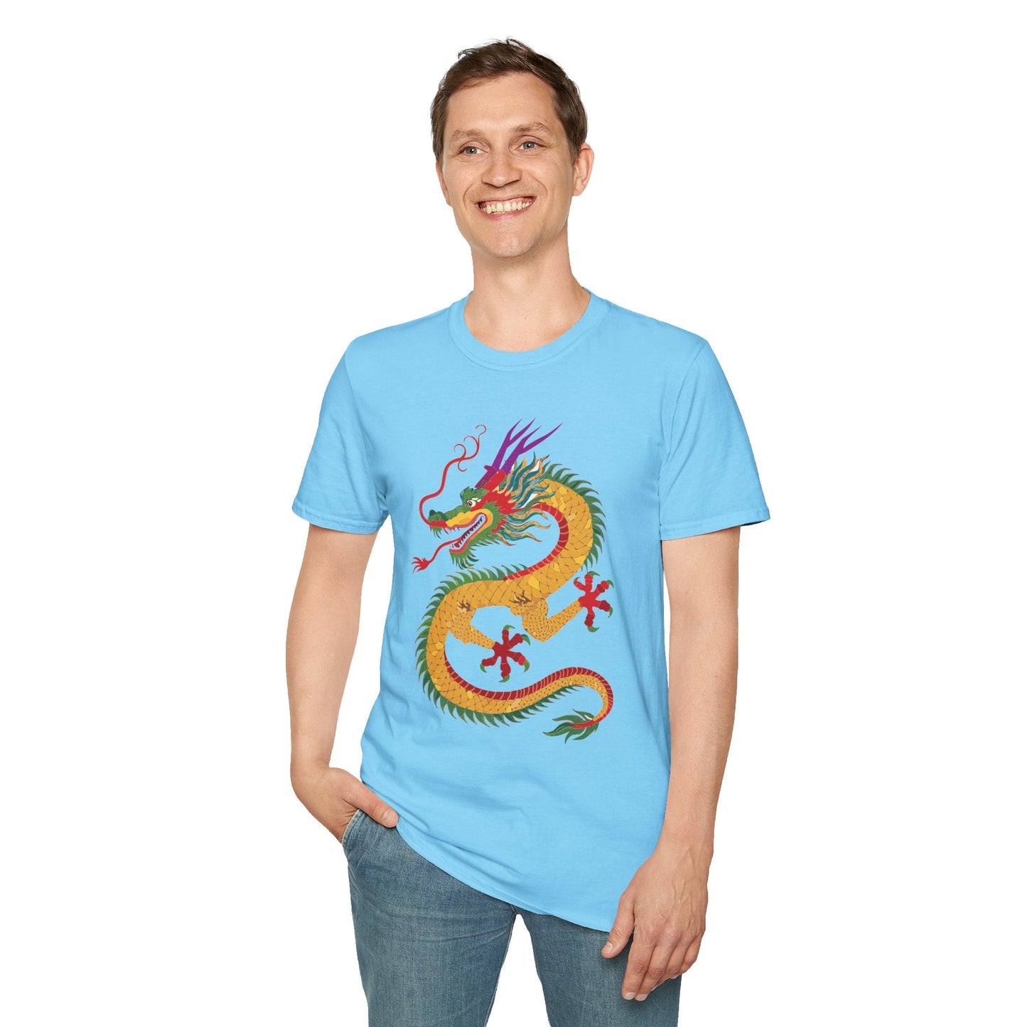 Dragon T Shirt Unisex Dragon Shirt Animal Design Softstyle Ring Spun Cotton Tee Comfort