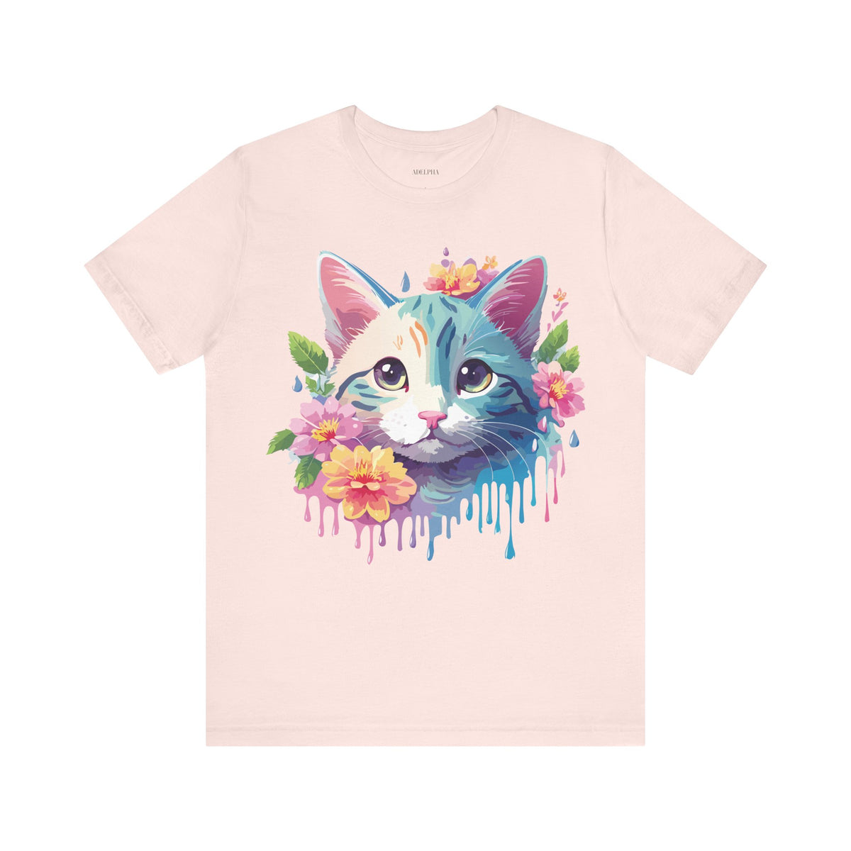 Cat Graphic Unisex Cotton Bella+Canvas Tee with Art Animal Design e107