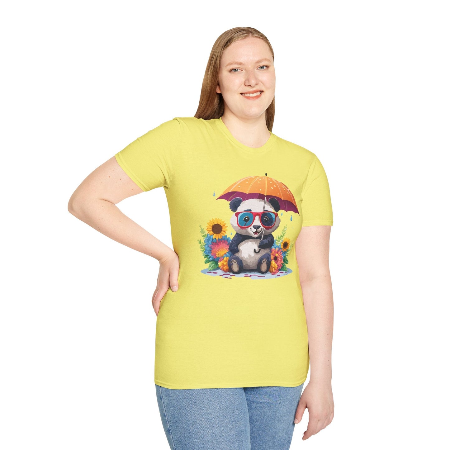 Panda Shirt Unisex Panda Tee Animal Graphic T Shirt Softstyle 64000 Cotton Breathable Everyday