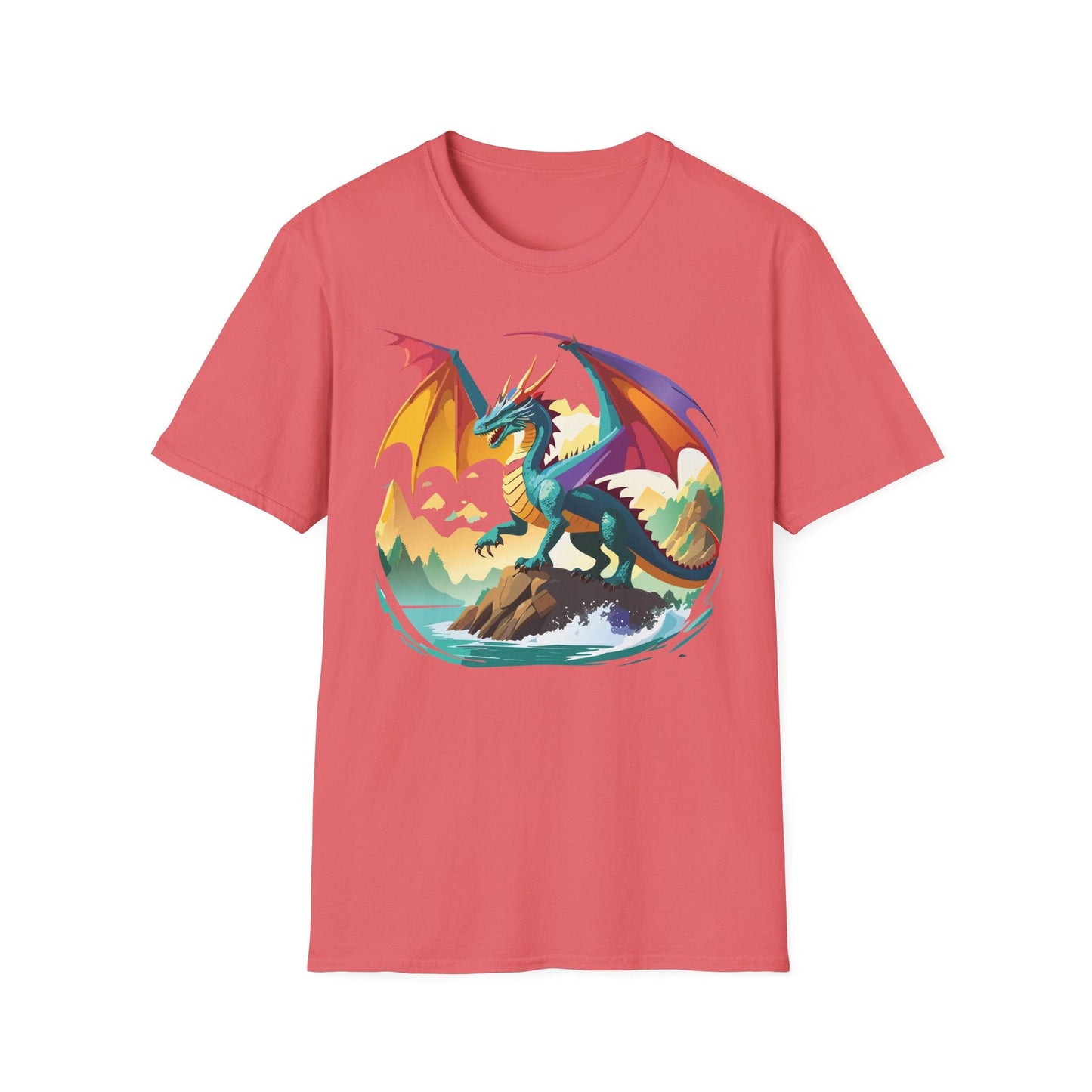 Dragon T Shirt Unisex Dragon Shirt Animal Design Softstyle Tee 100 Percent Cotton