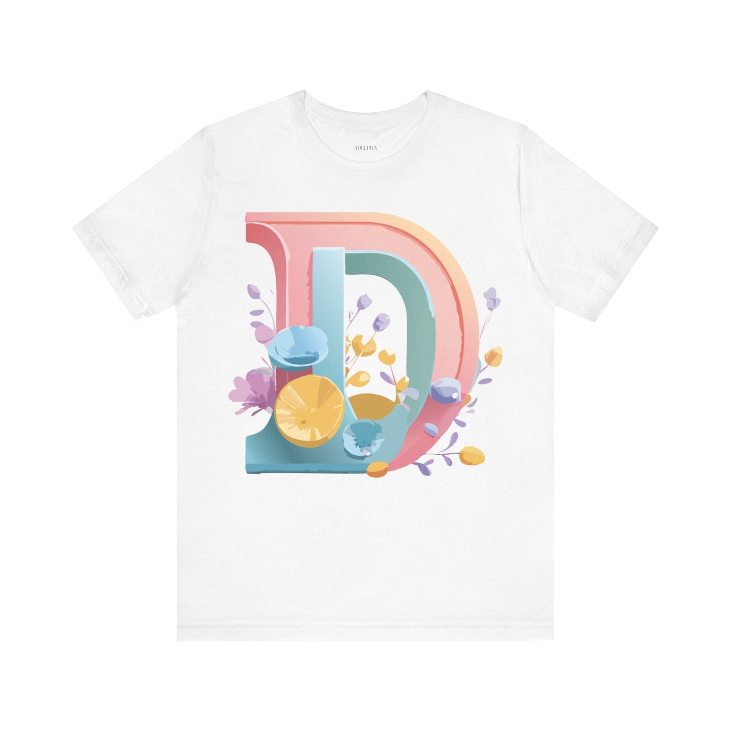 Adelpha Letter D Shirt Unisex Graphic Tee Short Sleeve Vintage Inspired Art Design