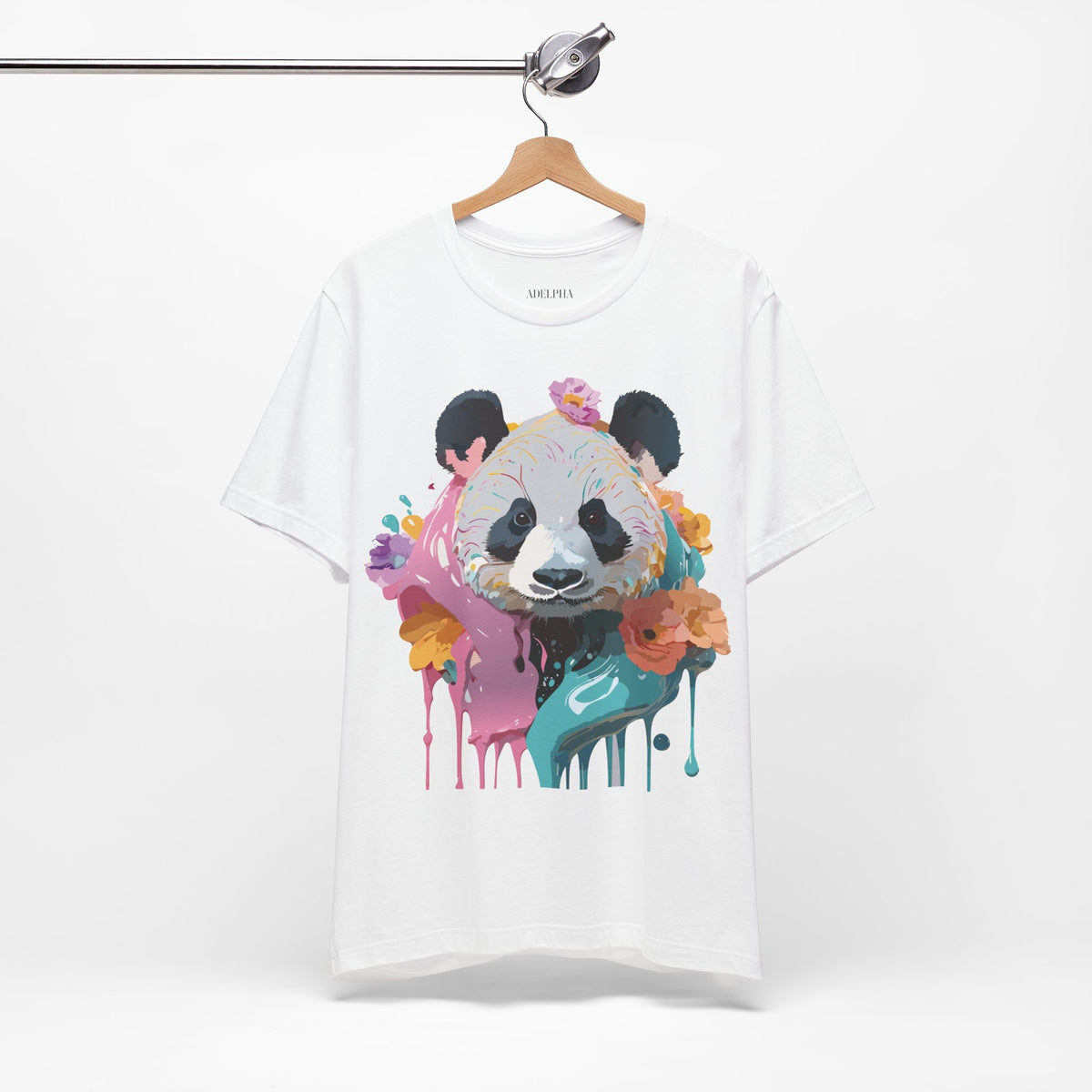 Panda Graphic Unisex Cotton Bella+Canvas Tee with Art Animal Design e55