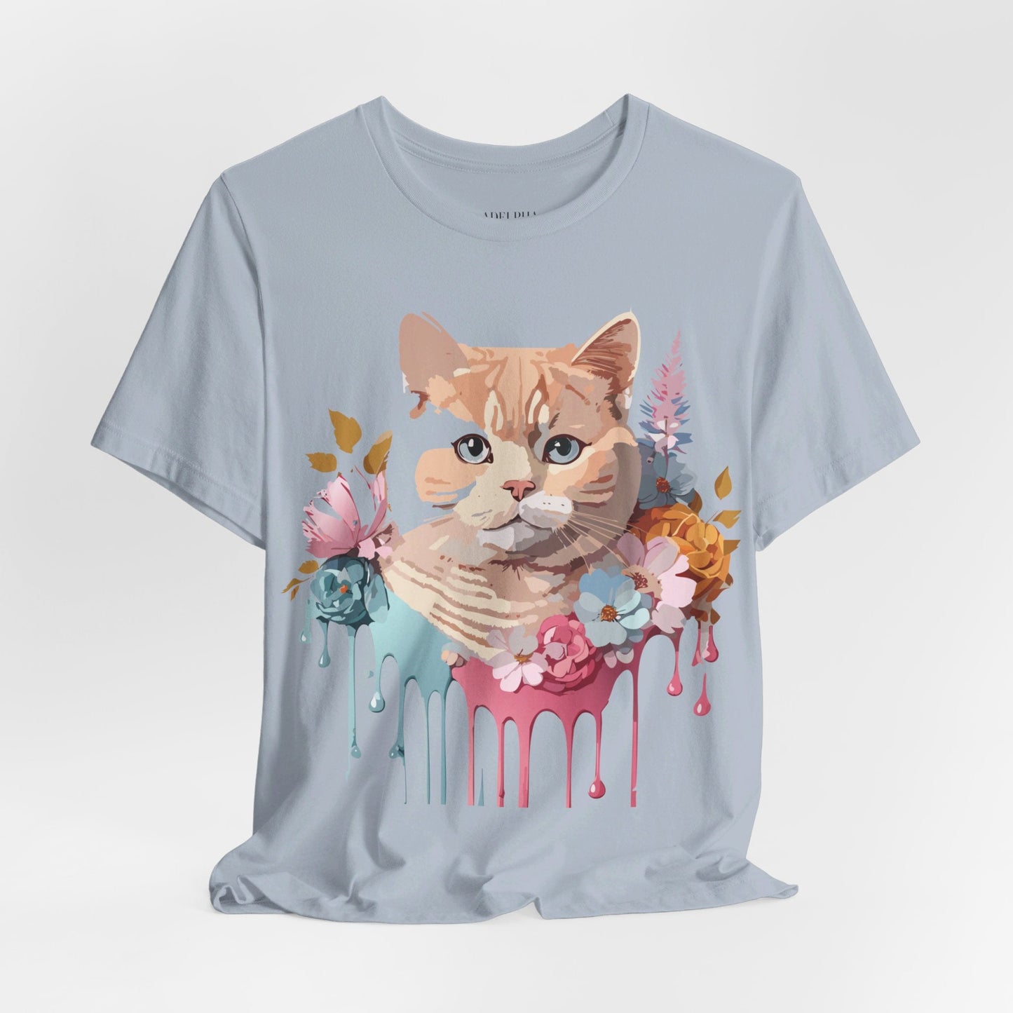 Cat Shirt Graphic Tee Unisex Vintage Inspired Adelpha Art Design