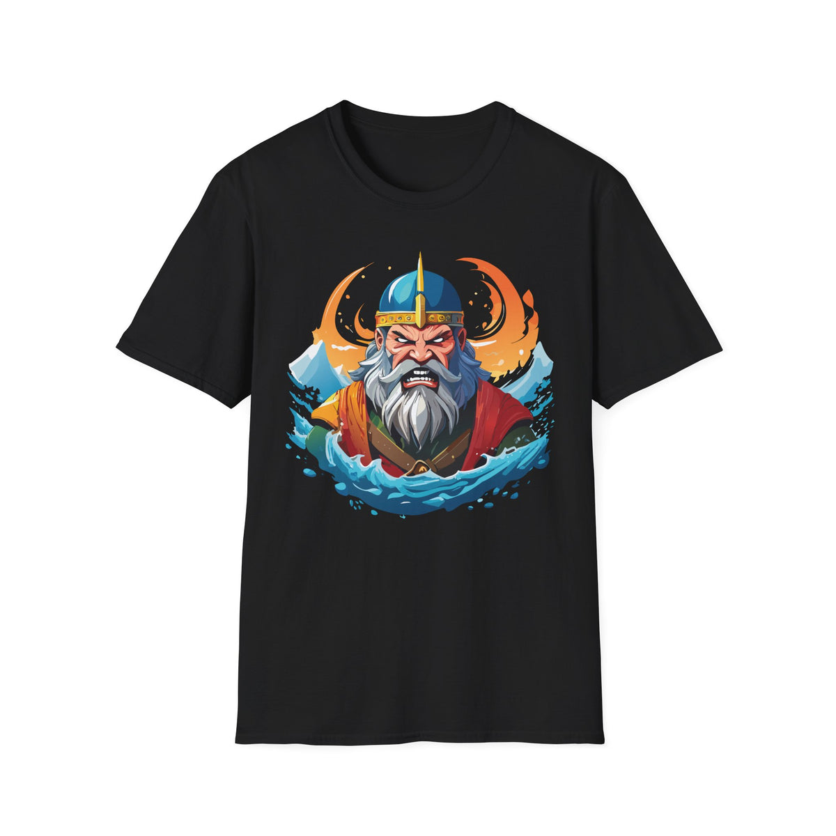 Viking Sea King T-Shirt | Norse Warrior Helmet Illustration