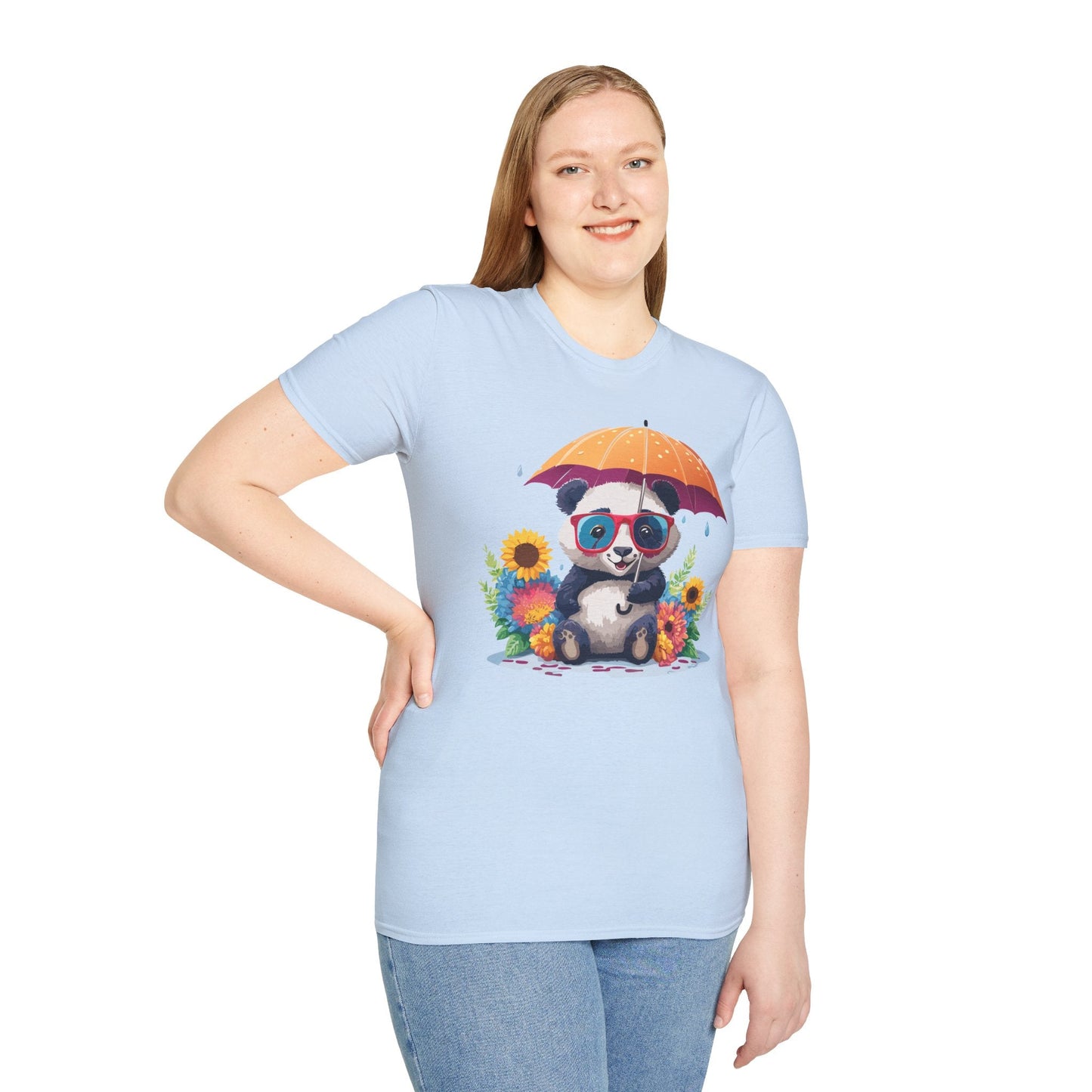 Panda Shirt Unisex Panda Tee Animal Graphic T Shirt Softstyle 64000 Cotton Breathable Everyday