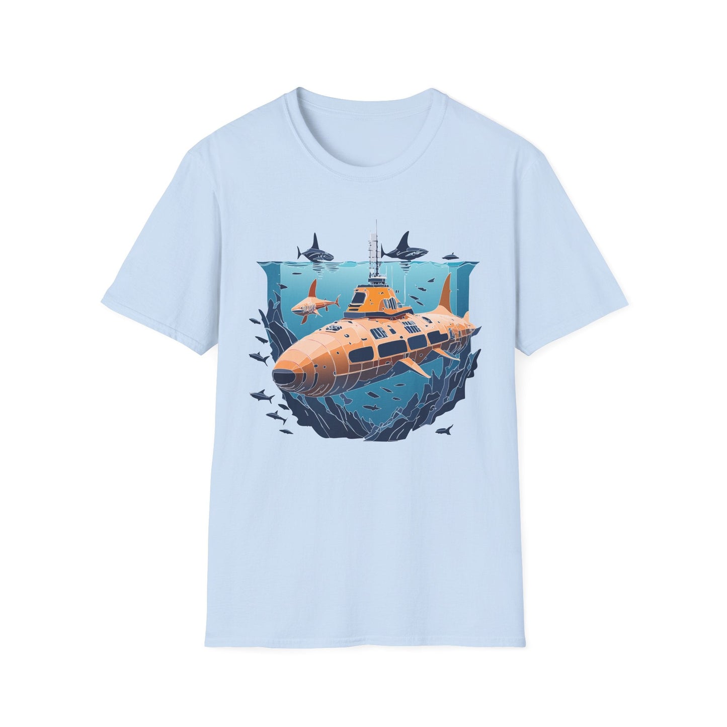 Ocean T Shirt Unisex Gildan Softstyle 64000 Ocean Theme Tee 100 Percent Cotton Fabric