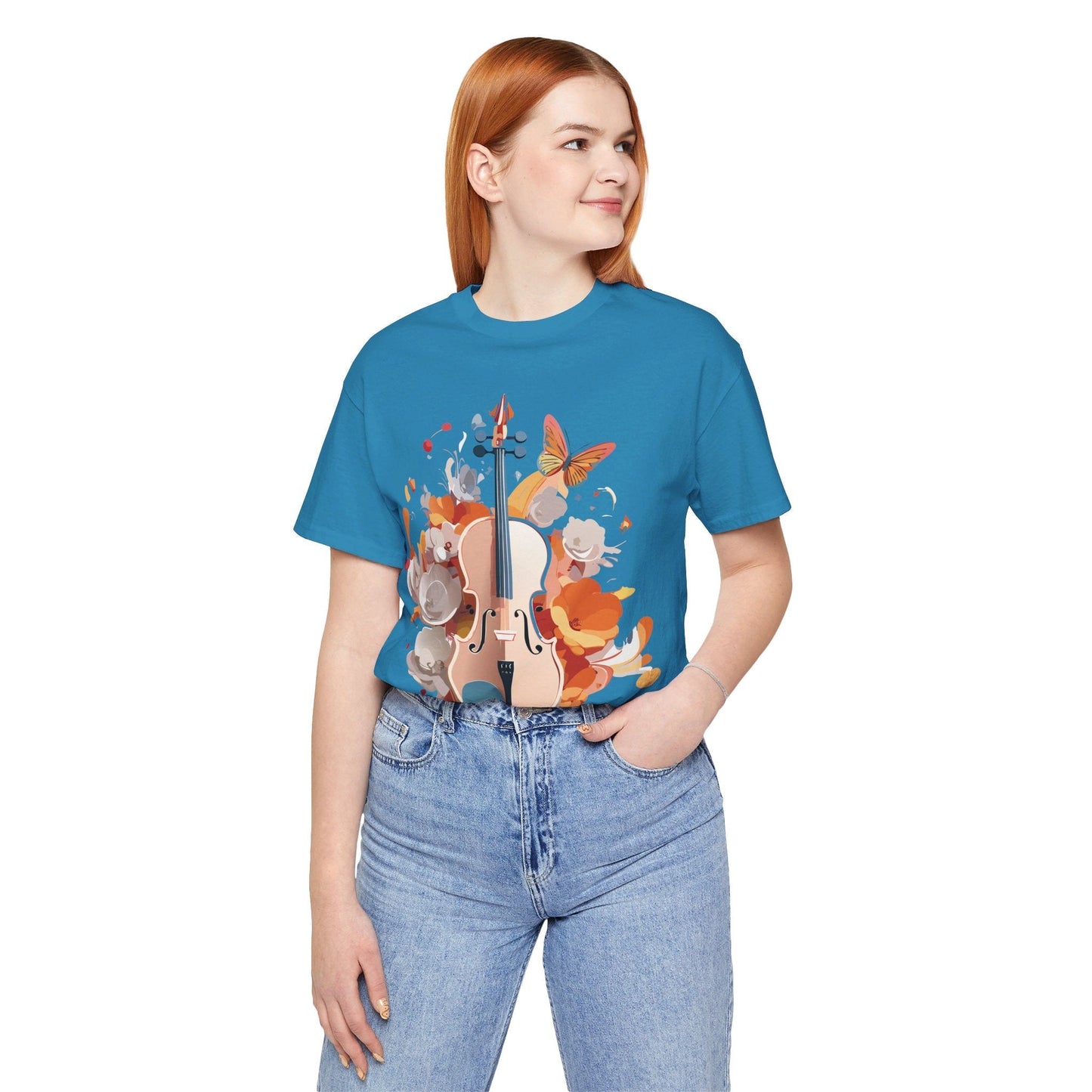 Music Graphic Unisex 100 Cotton Vintage Art with Musical Elements Tee 8