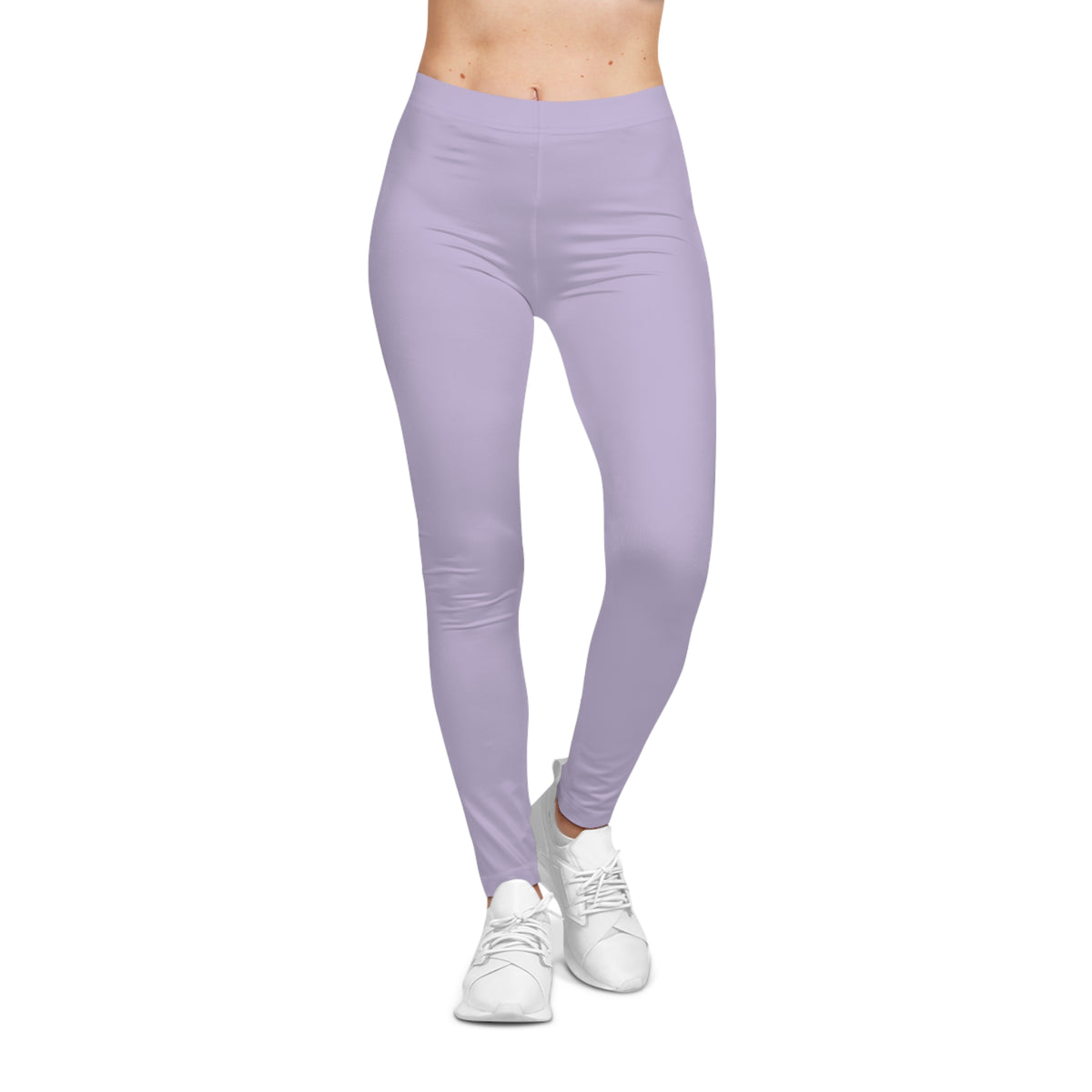 Pale Lilac Color Women's Poly-Span Casual Leggings XS-2XL