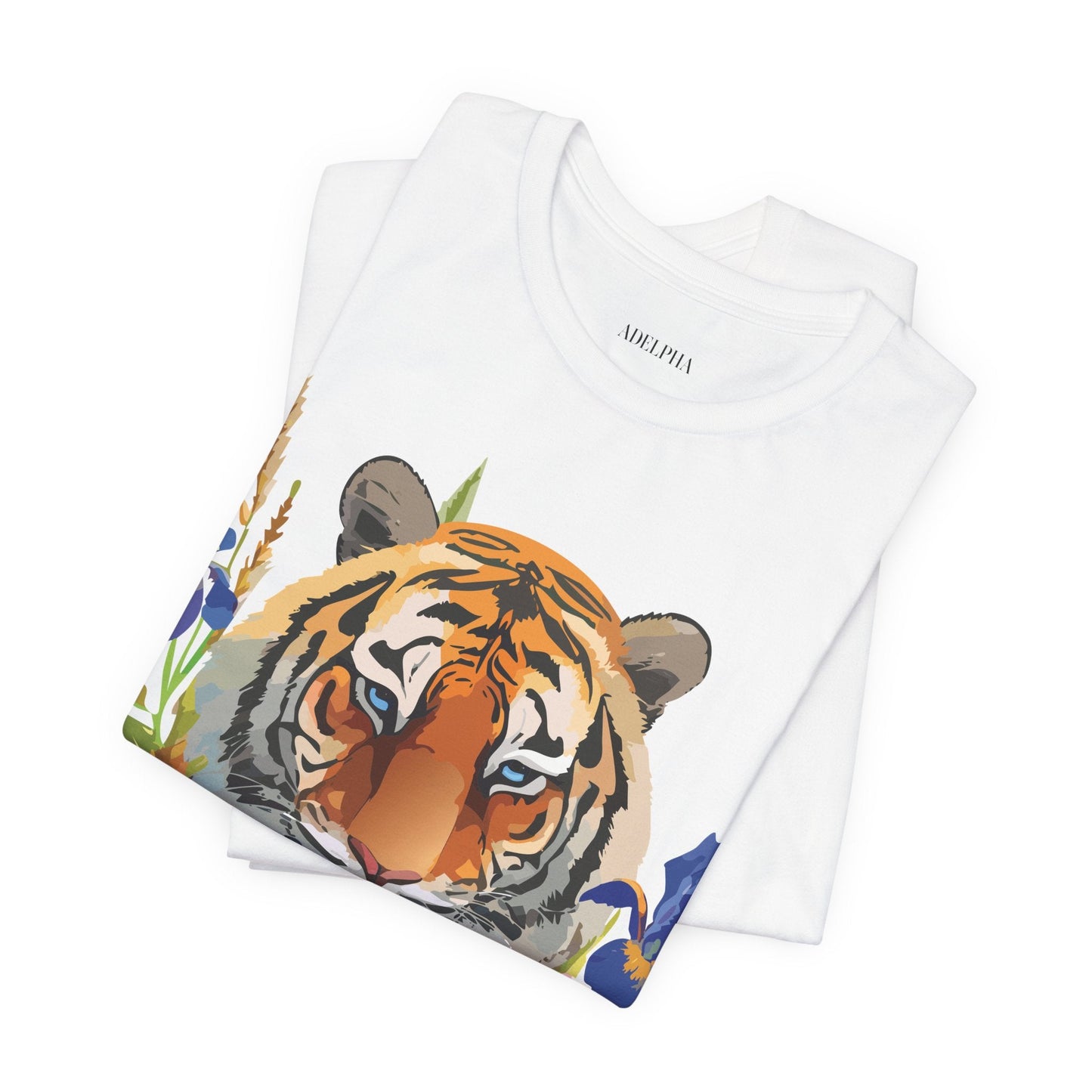Tiger Graphic Tee Unisex Short Sleeve Tee With Vintage Inspired Artwork By Adelpha