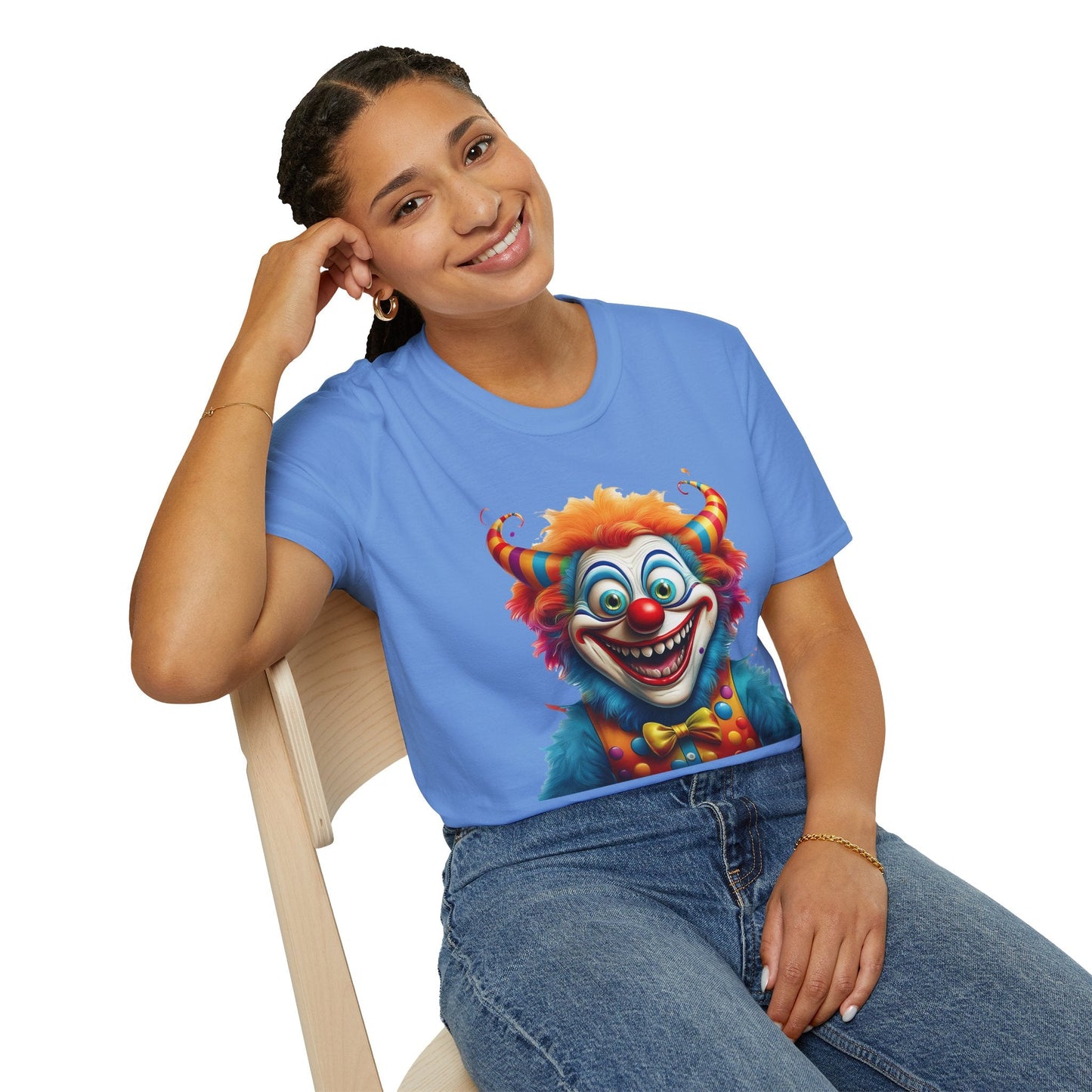 Unisex Clown Shirt Circus Tee Funny Man Shirt Scary Man Shirt Gildan Softstyle 64000