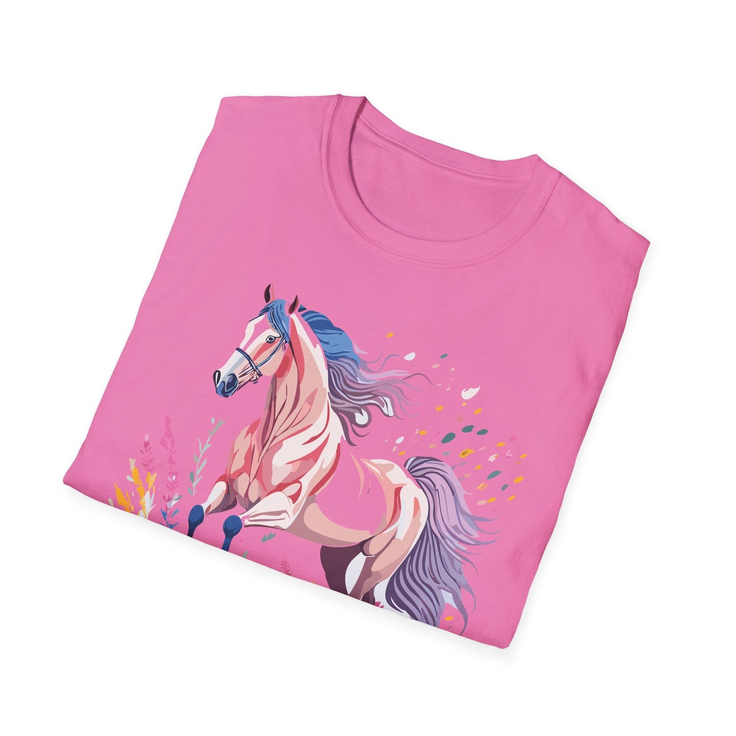 Horse Shirt Unisex Tee Animal Print Gildan Softstyle 64000 Ring Spun Cotton