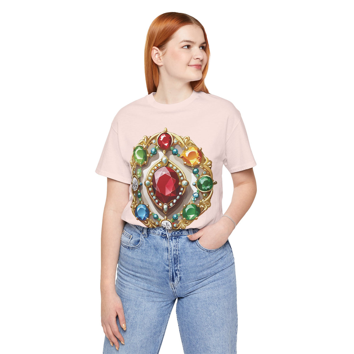 Jewelry Graphic Unisex Cotton Bella+Canvas Tee with Art Design n127