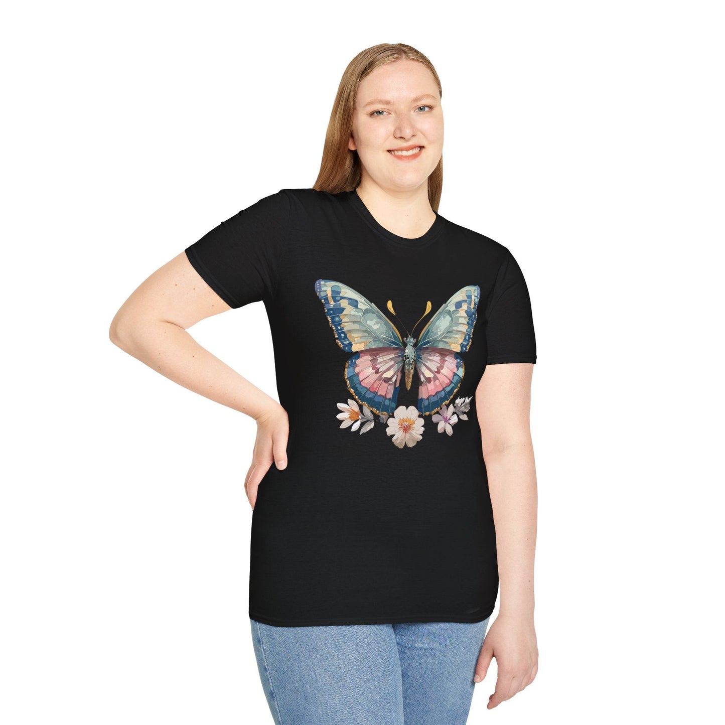 Butterfly Shirt Unisex Monarch Design Gildan Softstyle 64000 Ring Spun Cotton Tee