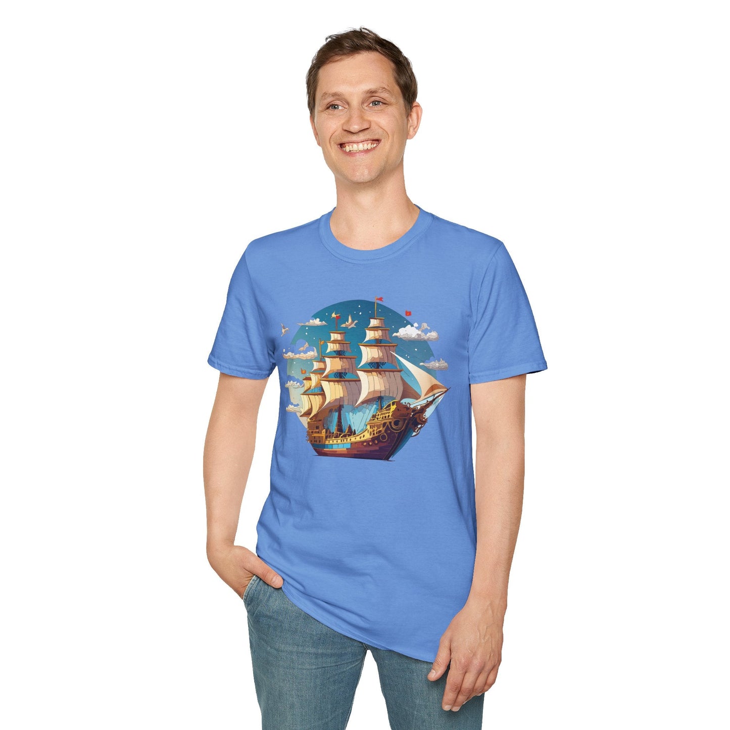Ship T Shirts Frigate Vessel Tee Shirt Unisex Gildan Softstyle 64000 Cotton Tee Comfort Fit