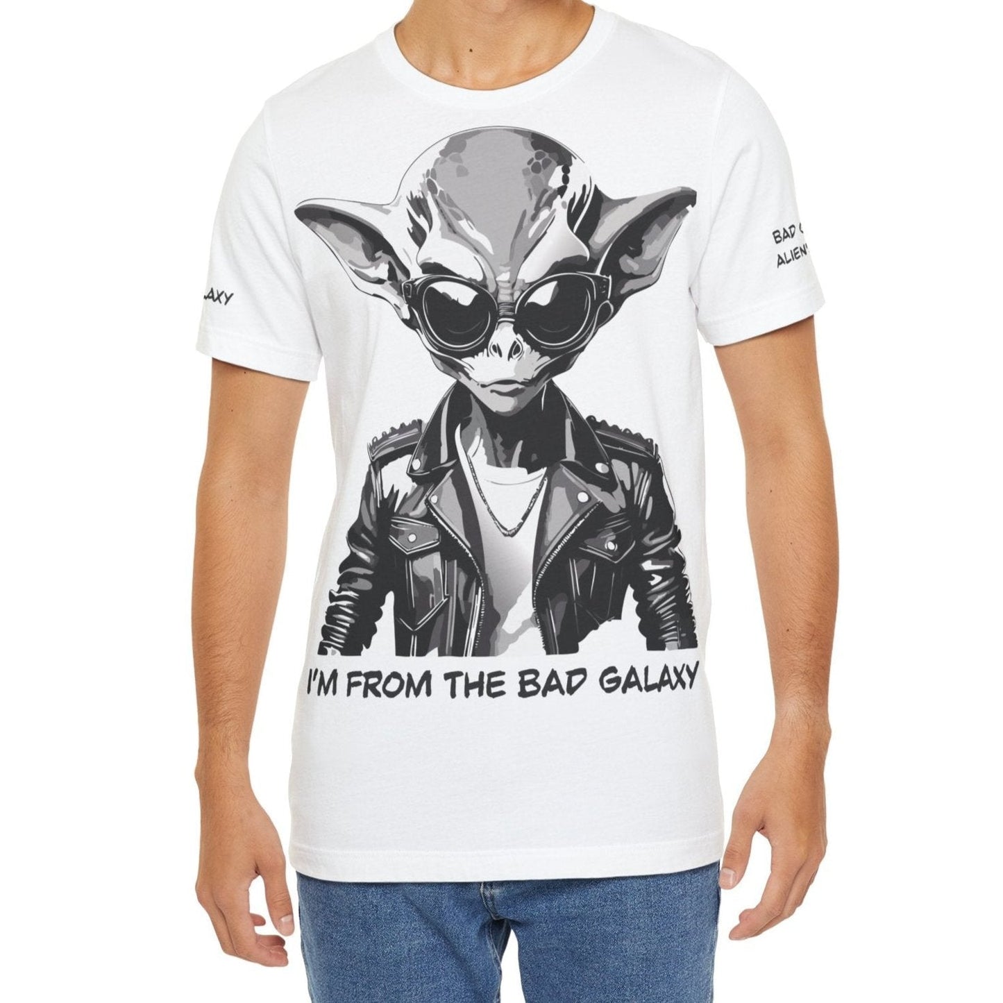 Alien Tee Shirt From Bad Galaxy Made To Order 100 Percent Cotton Eco Friendly Inks USA Designed