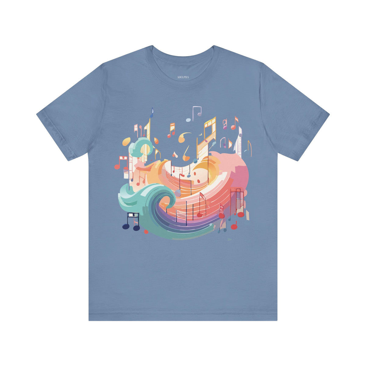 Music Graphic Unisex Cotton Bella+Canvas Tee with Art Design n153