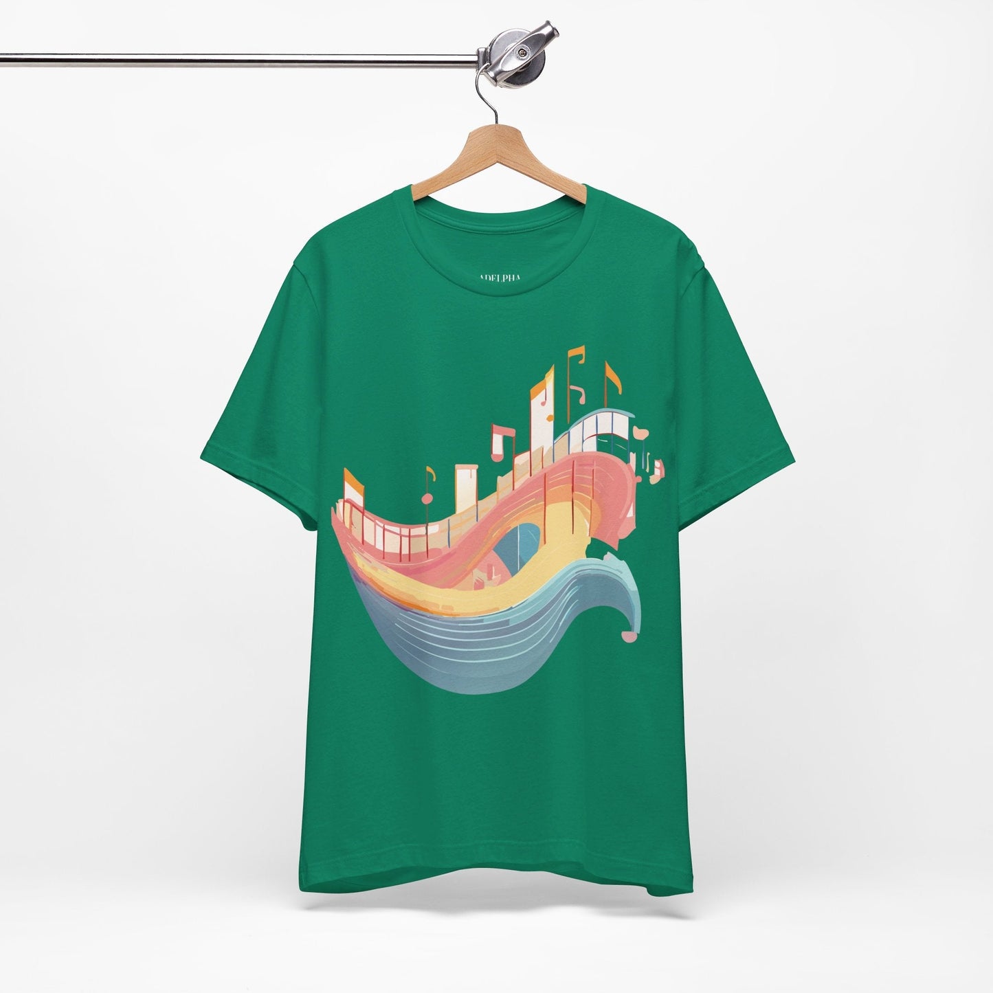 Music Graphic Unisex 100 Cotton Vintage Art with Musical Elements Tee 22