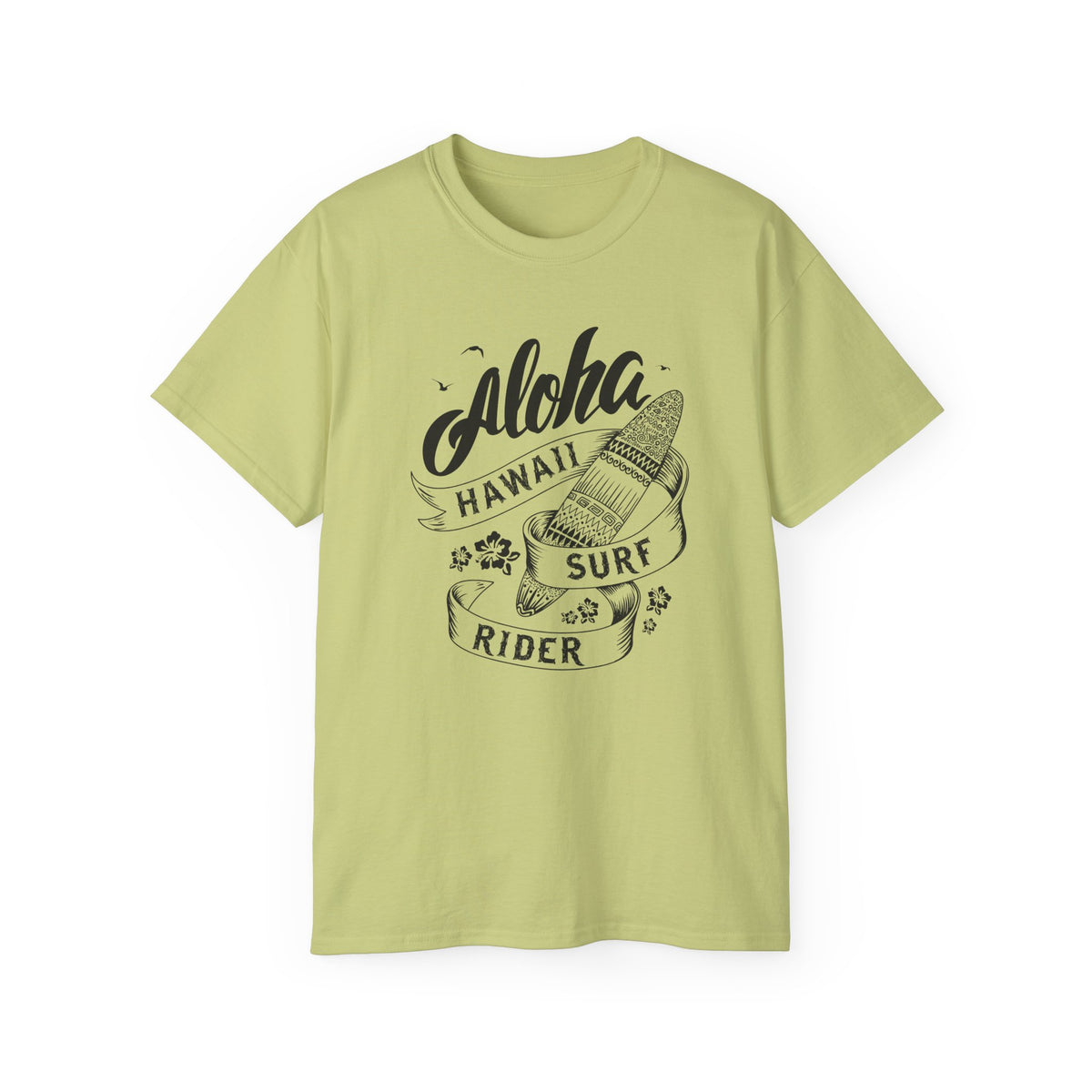 Aloha Hawaii Surf Rider Tee | Surfboard Illustration, Tropical Vibes