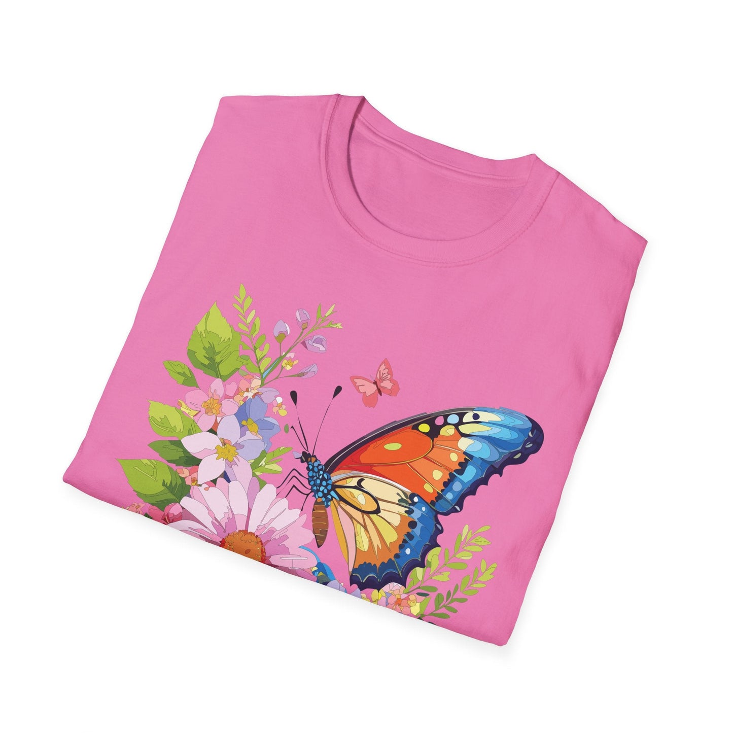 Butterfly T Shirt Unisex Short Sleeve Gildan Softstyle 64000 Monarch Butterfly Design Graphic