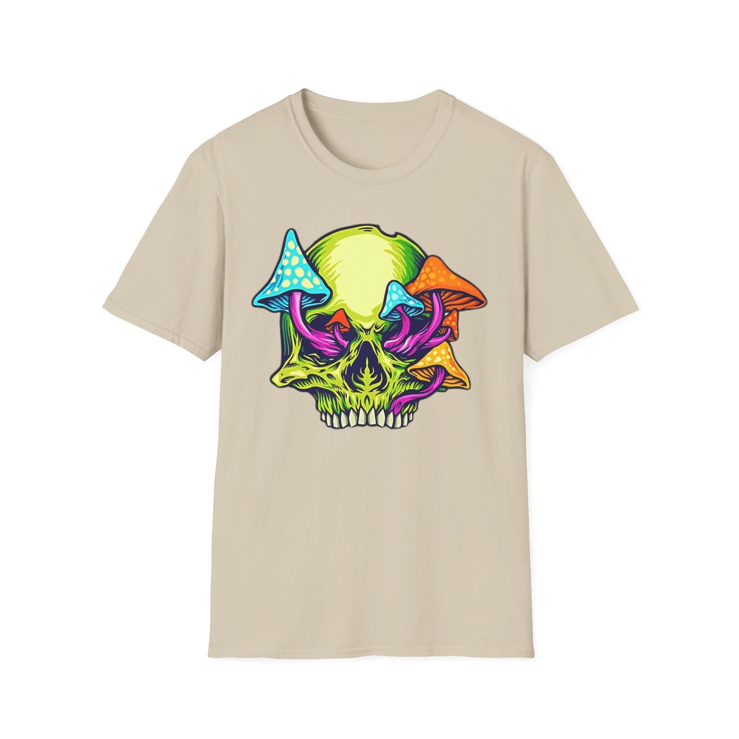 Unisex Skull Tee Shirt With Skeleton Art Design Gildan Softstyle 64000 100 Percent Ring Spun Cotton
