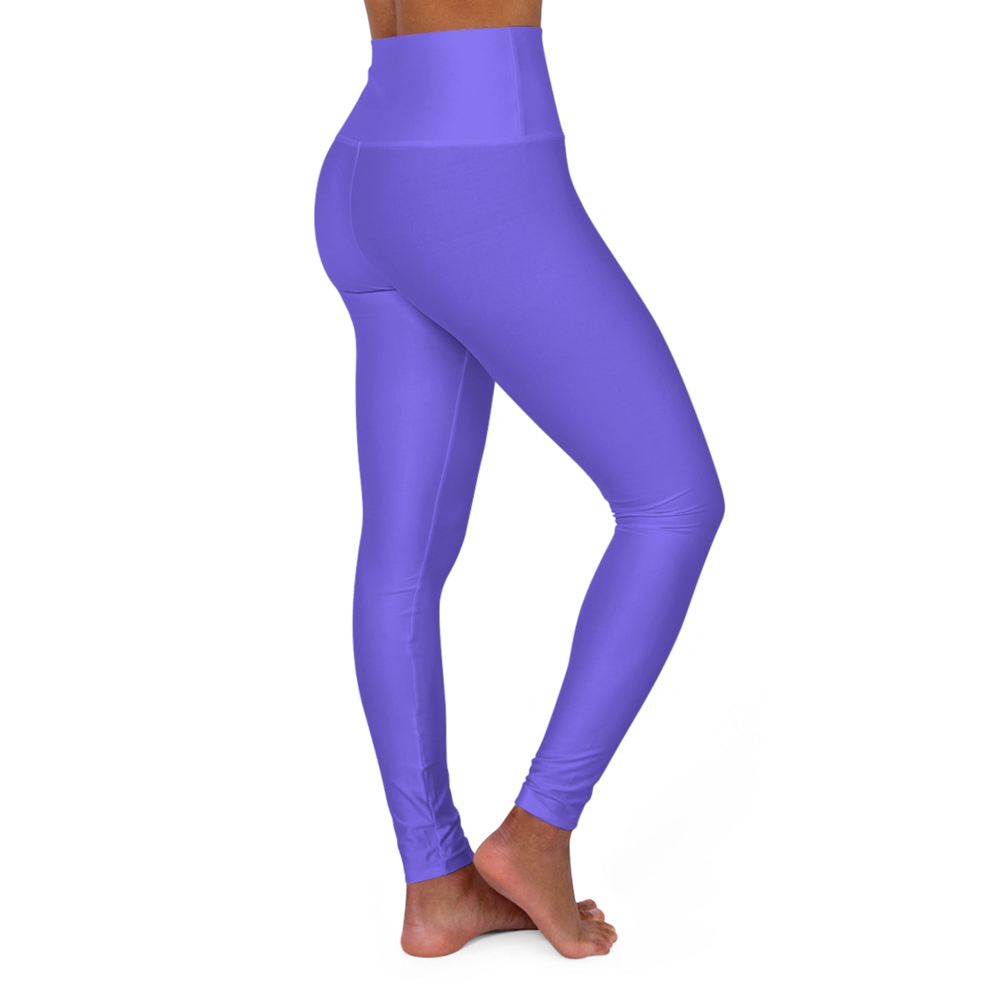 Medium Slate Lilac Color High-Waist Yoga Leggings Women's Seamless Poly-Span Stretchy Pants XS-2XL