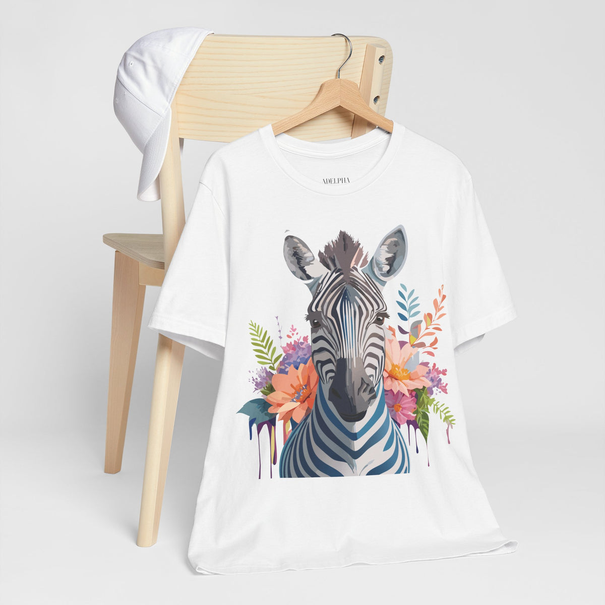 Zebra Graphic Unisex Cotton Bella+Canvas Tee with Art Animal Design e80