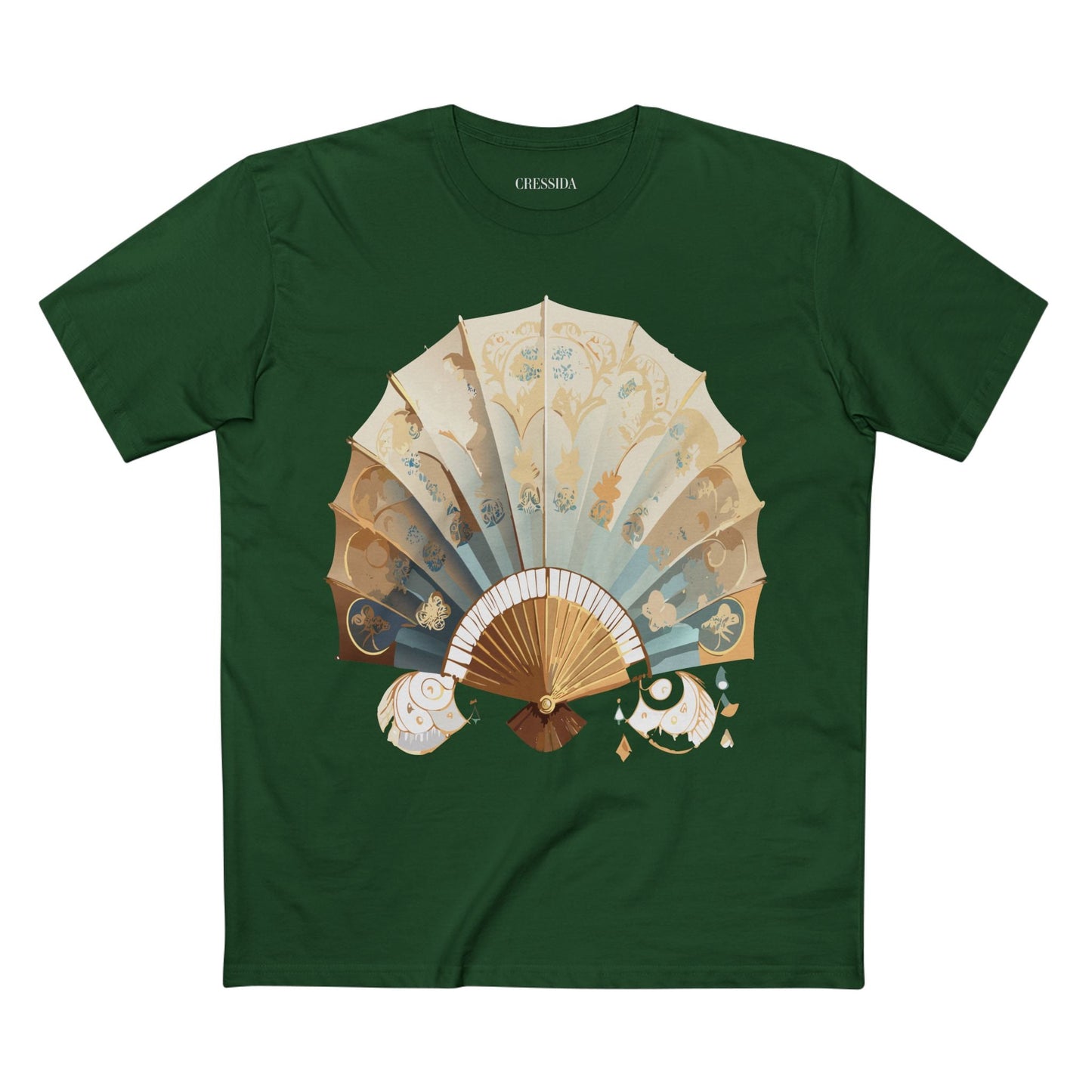Antique Fan Graphic Design T-Shirt Unisex 100 Cotton Floral Carnival Artwork Tee 14