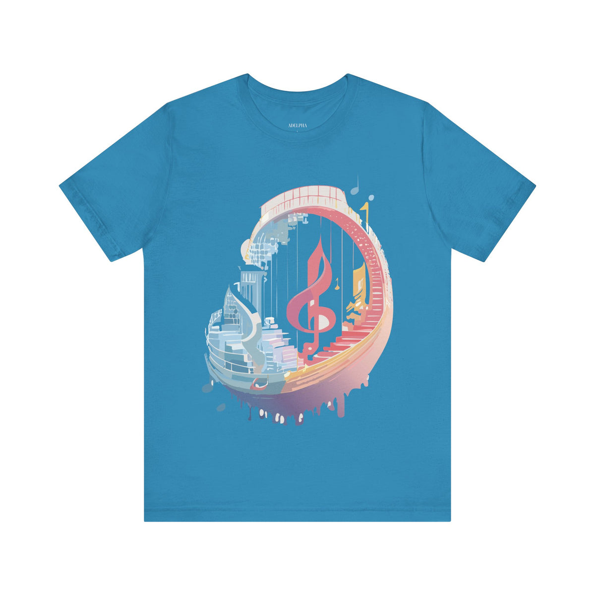 Music Graphic Unisex Cotton Bella+Canvas Tee with Art Design m99