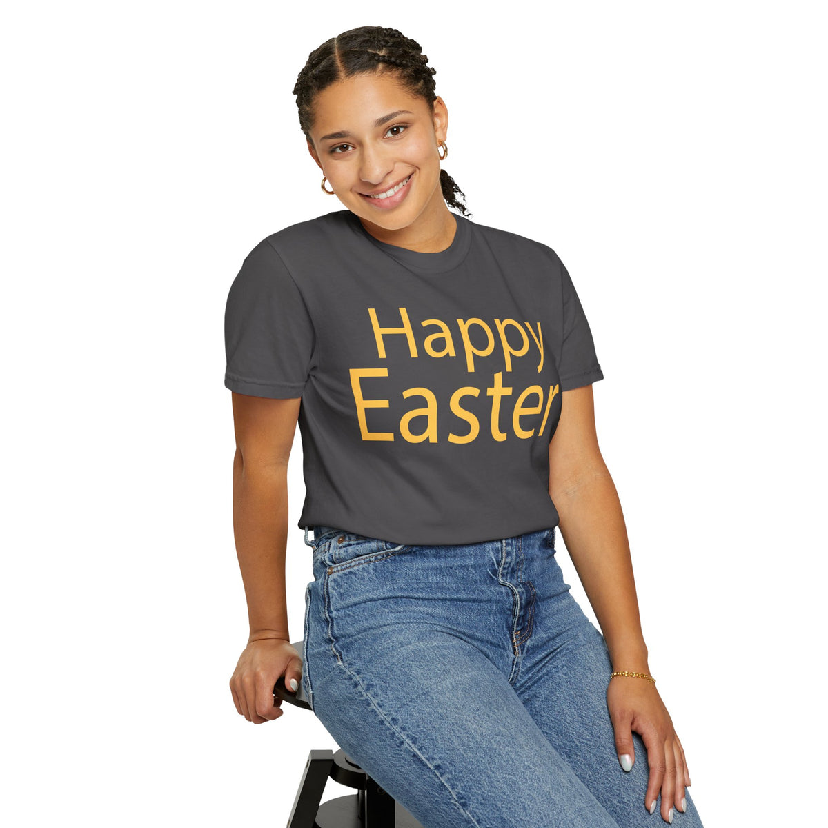 Happy Easter T-Shirt, Tee Shirt with Easter Signature, T Shirt with Easter Prints, Tee Shirt with Easter Design