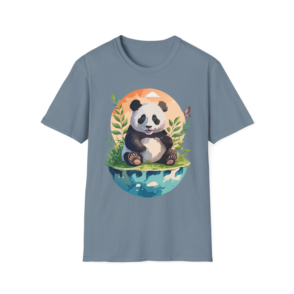 Cute Panda Illustration T-Shirt | Panda Bear Nature Scene