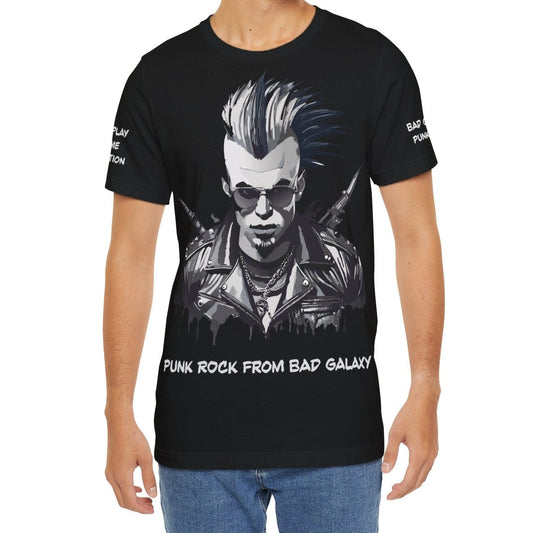 Punk Rock Tee Shirt 100 Percent Cotton Made To Order From Bad Galaxy Eco Friendly Inks USA