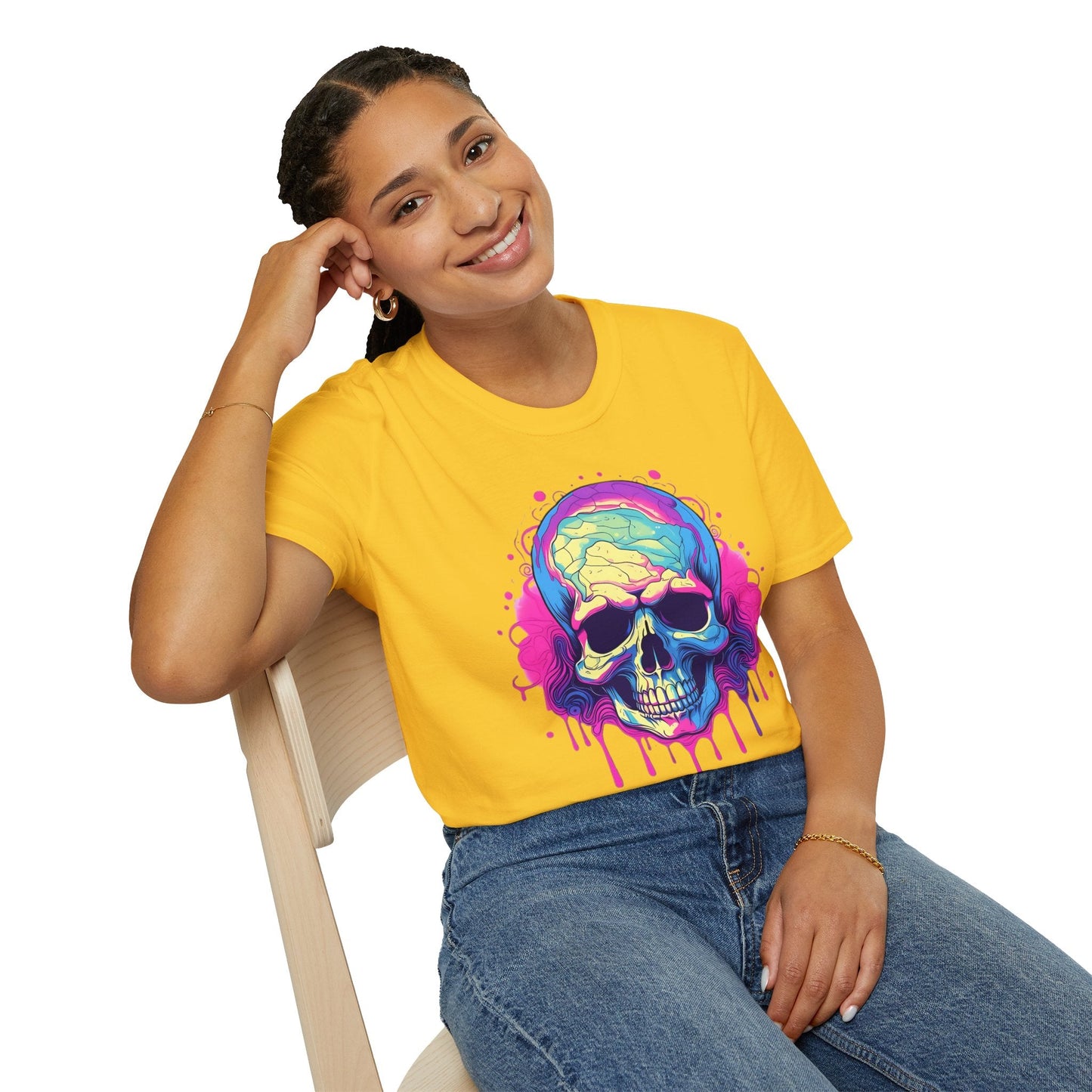Skull Tee Shirt Unisex Skeleton Design Gildan Softstyle 64000 Ring Spun Cotton Tee