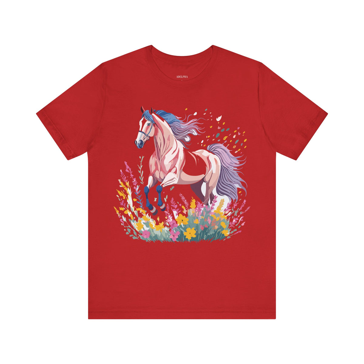 Horse Graphic Unisex Cotton Bella+Canvas Tee with Art Animal Design e27