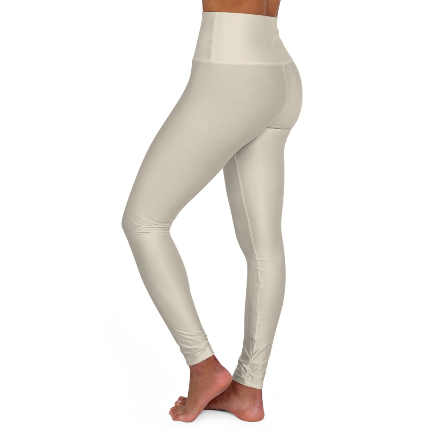 Bone Color High-Waist Yoga Leggings Women's Seamless Poly-Span Stretchy Pants XS-2XL