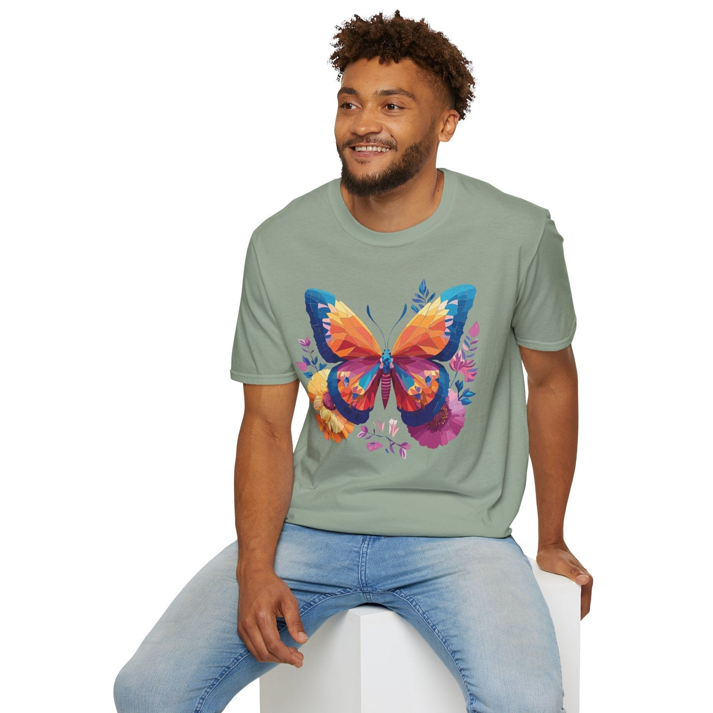 Butterfly Shirt Unisex Softstyle Short Sleeve Tee Monarch Butterfly 100 Percent Cotton