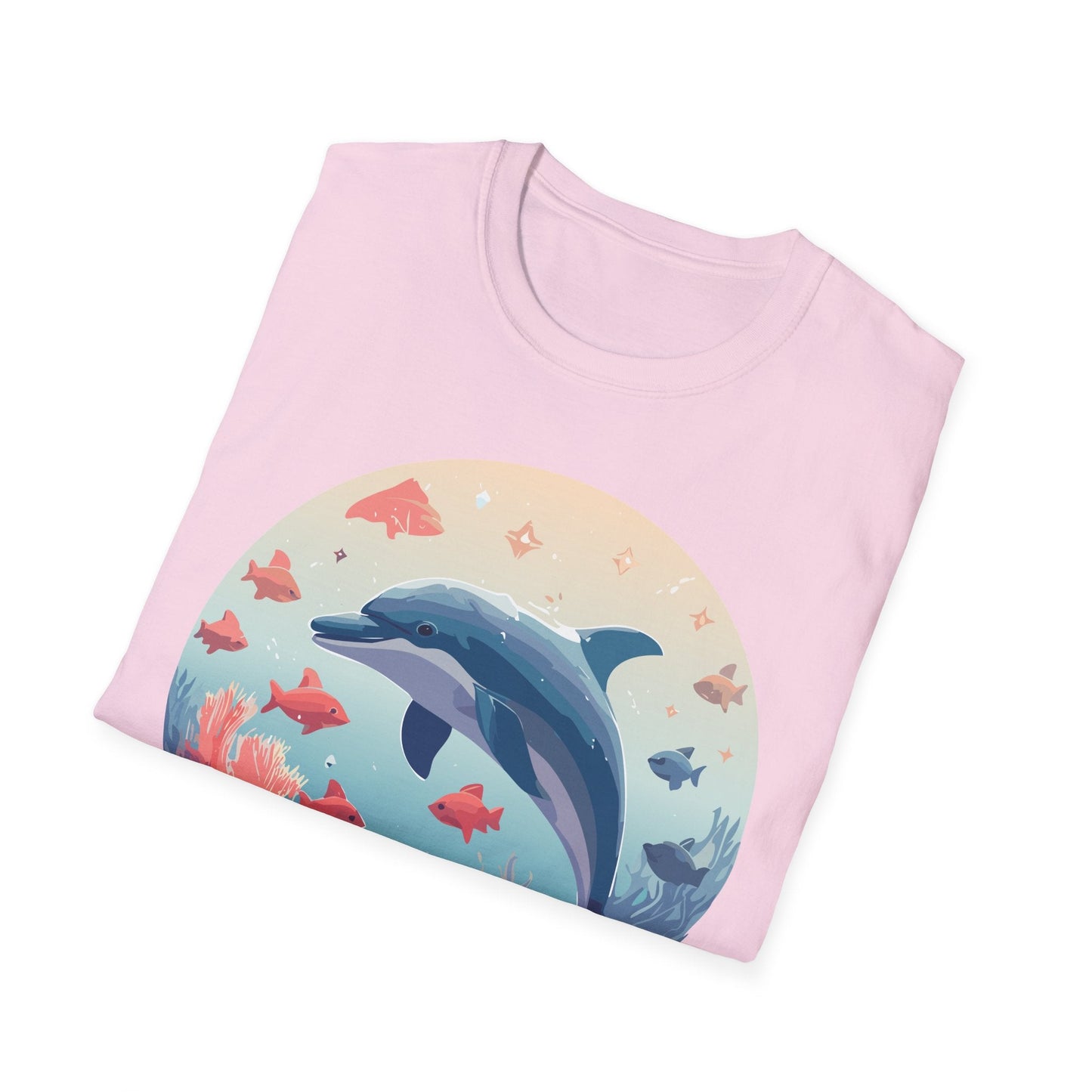 Dolphin Shirt Unisex Softstyle Tee 64000 Gildan 100 Percent Ring Spun Cotton For Everyday Comfort